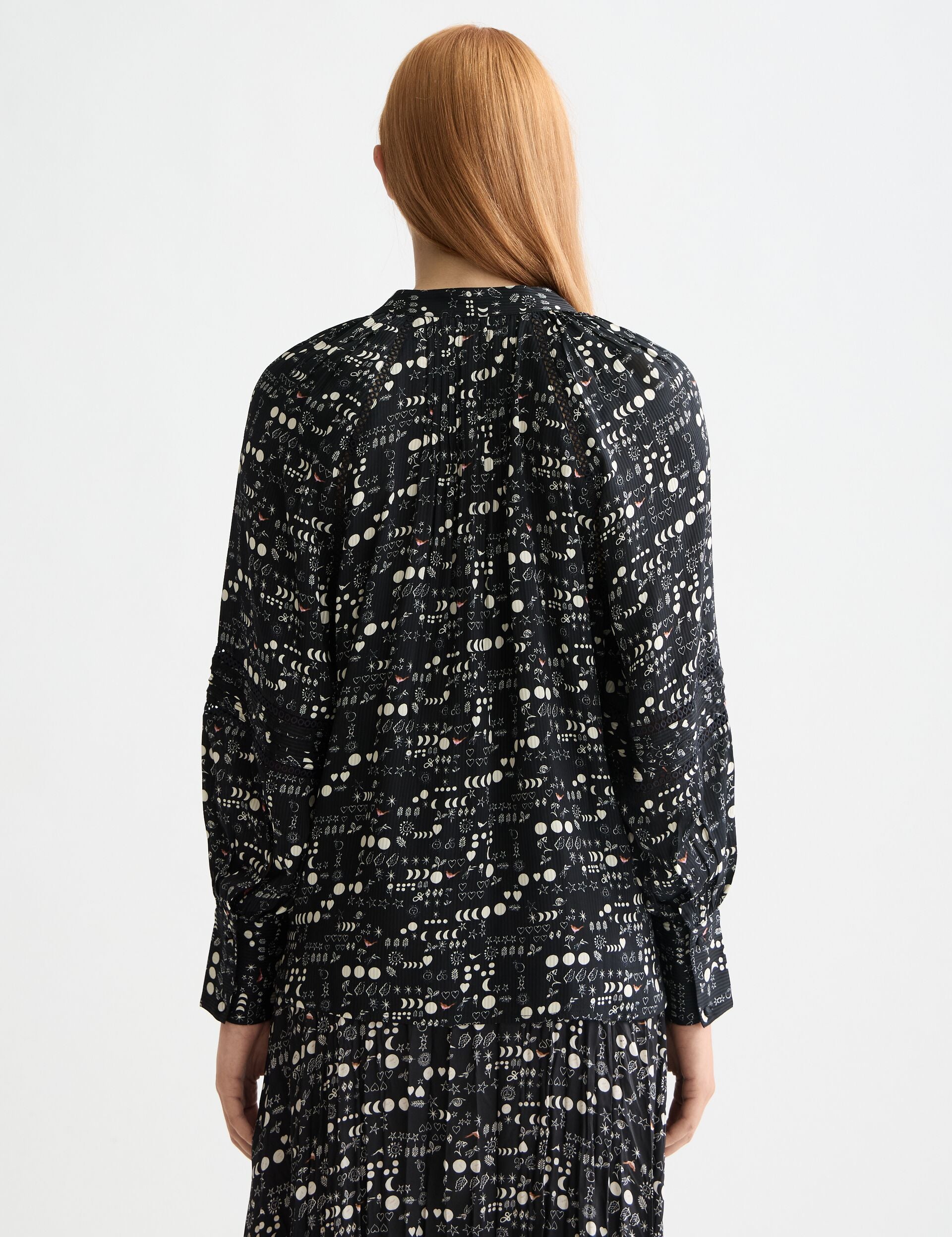 Shirt with lace and ties