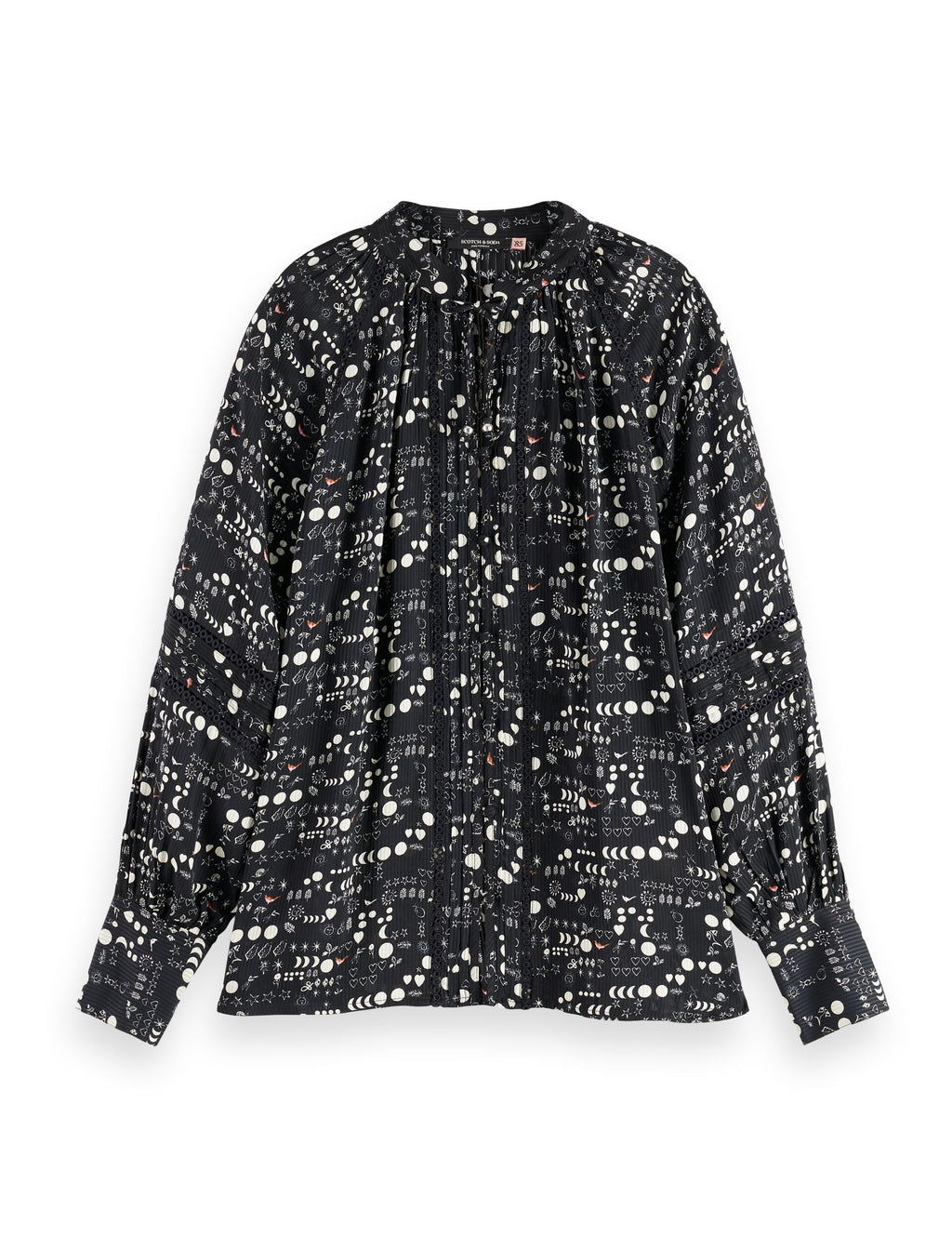 Shirt with lace and ties