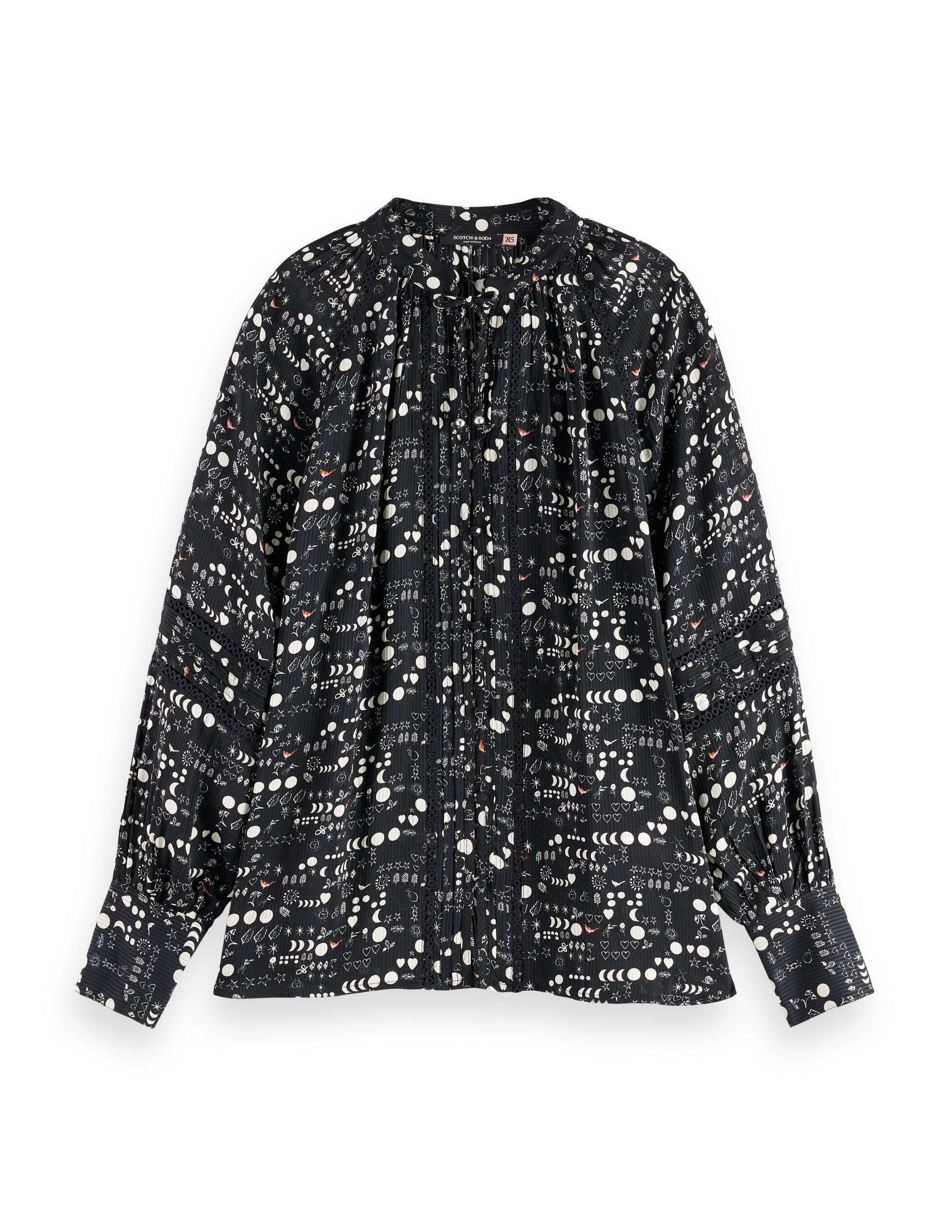 Shirt with lace and ties