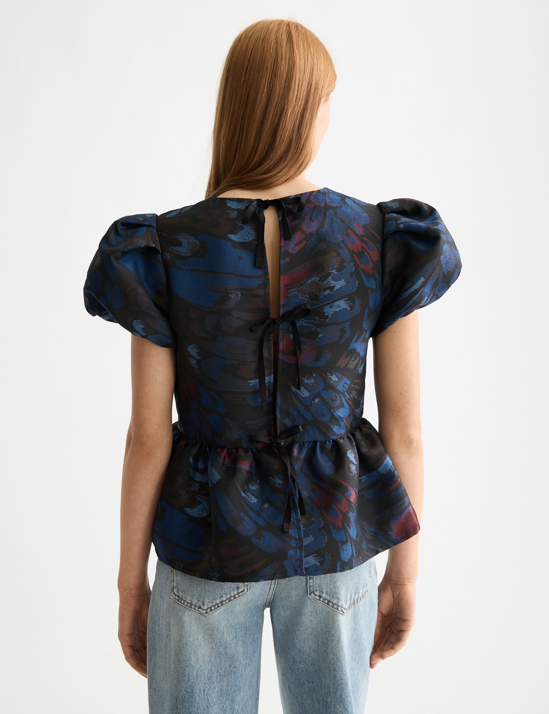 Cap sleeve top with peplum