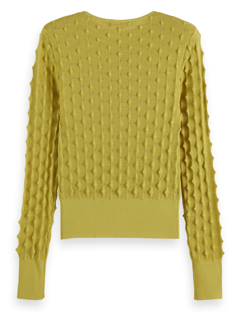 Slash neck textured stitch pullover