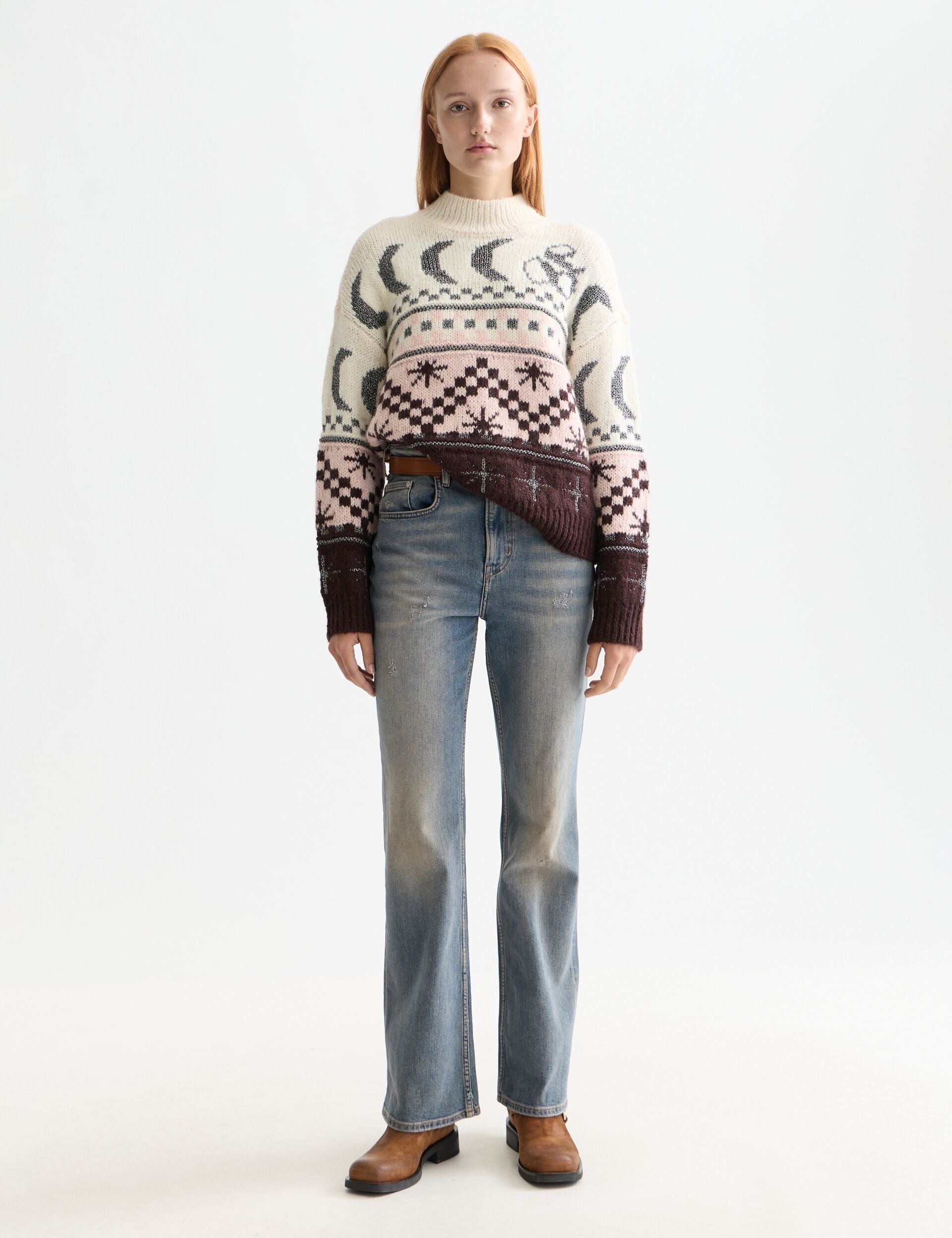 Metallic Fair Isle pullover