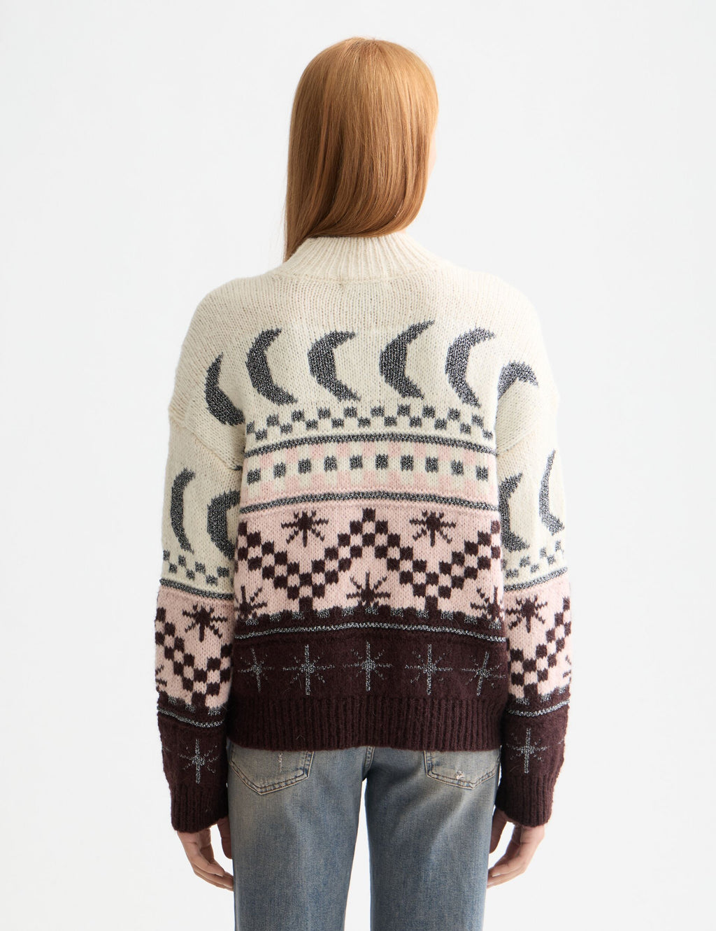 Metallic Fair Isle pullover