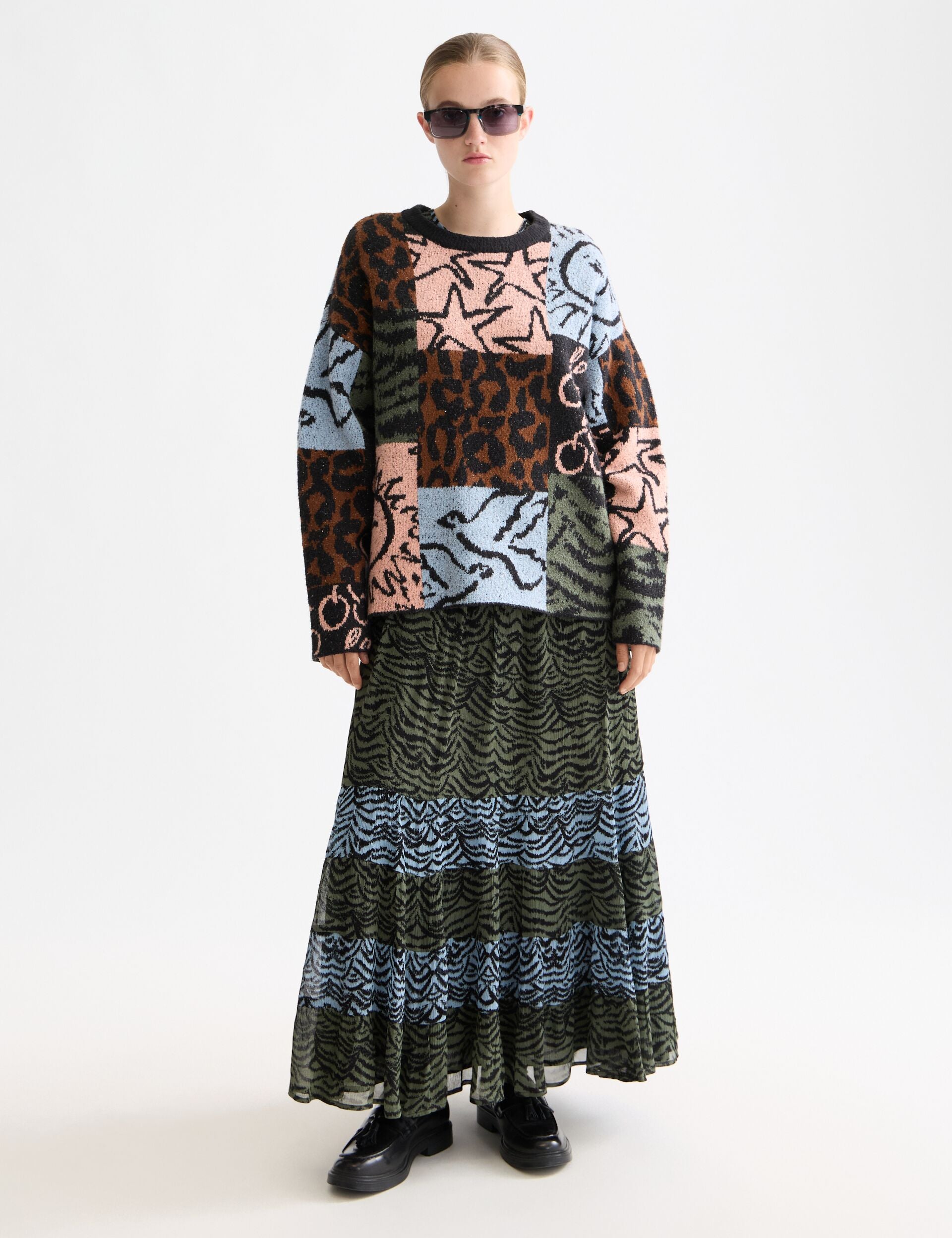 Jacquard oversized pullover