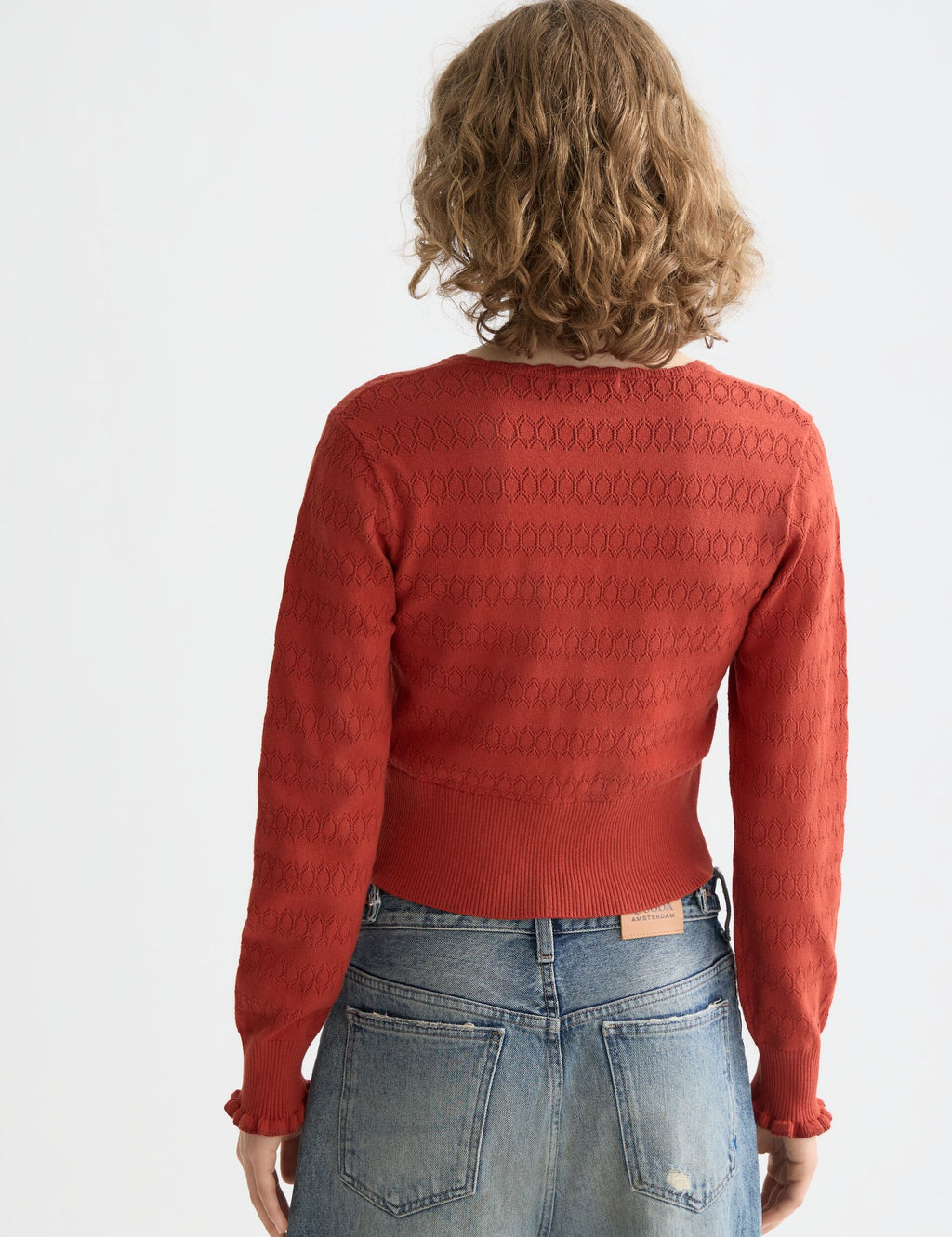 Pointelle knitted cardigan