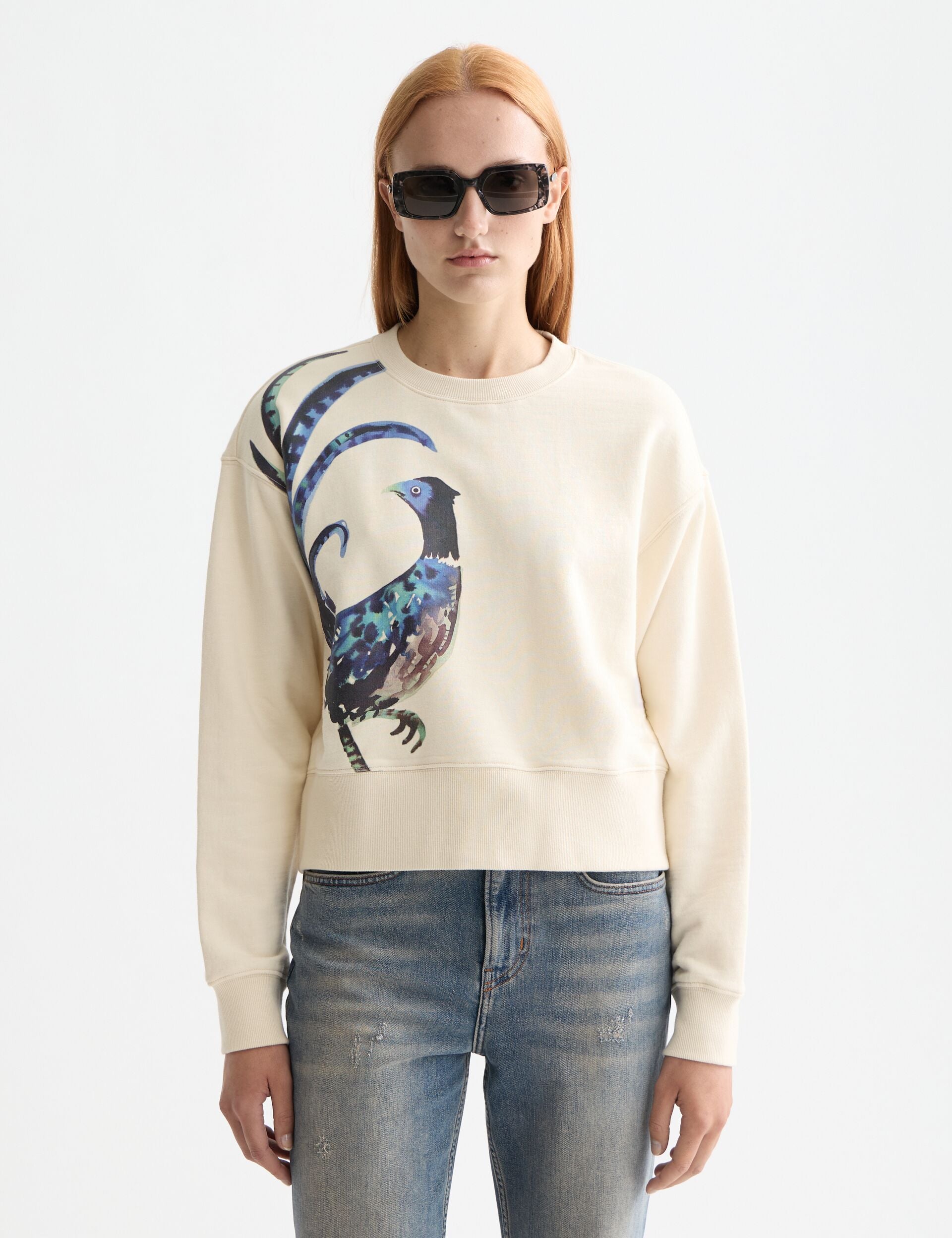 Washed artwork loose fit sweater