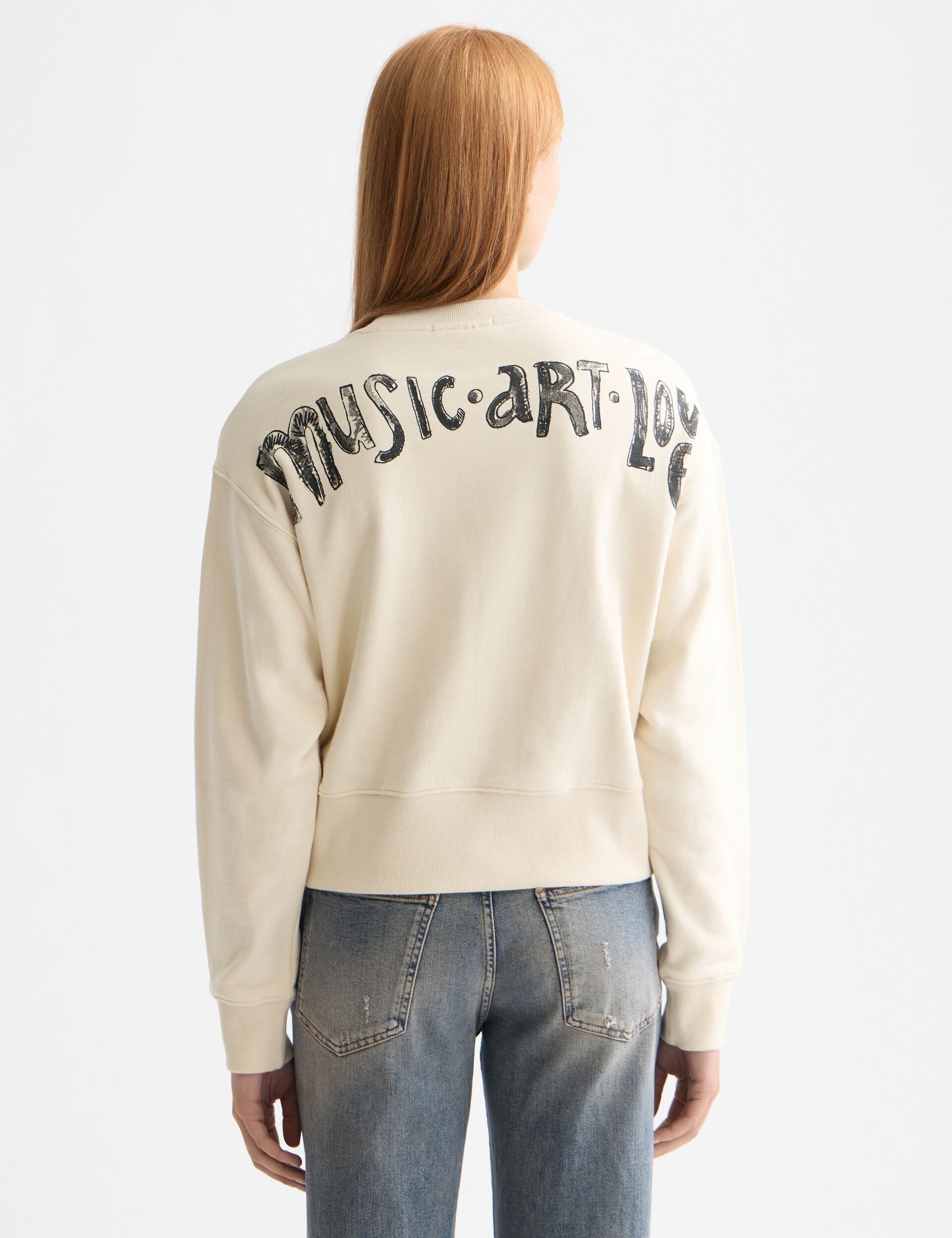 Washed artwork loose fit sweater