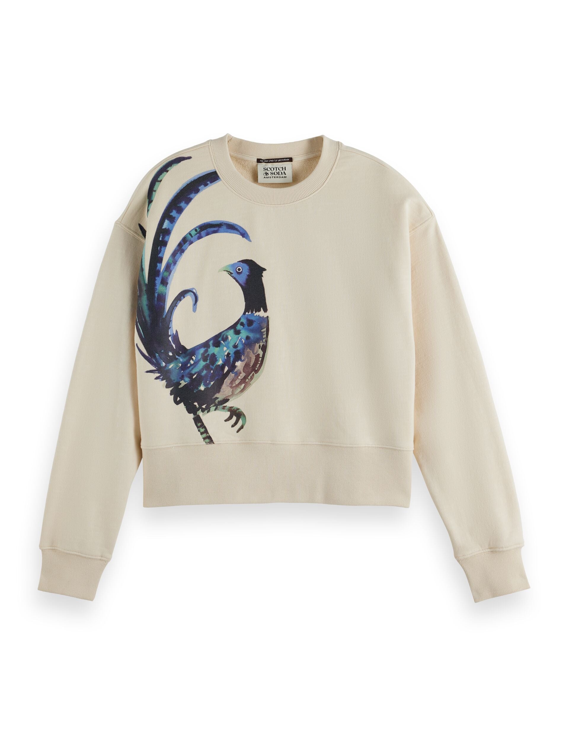 Washed artwork loose fit sweater