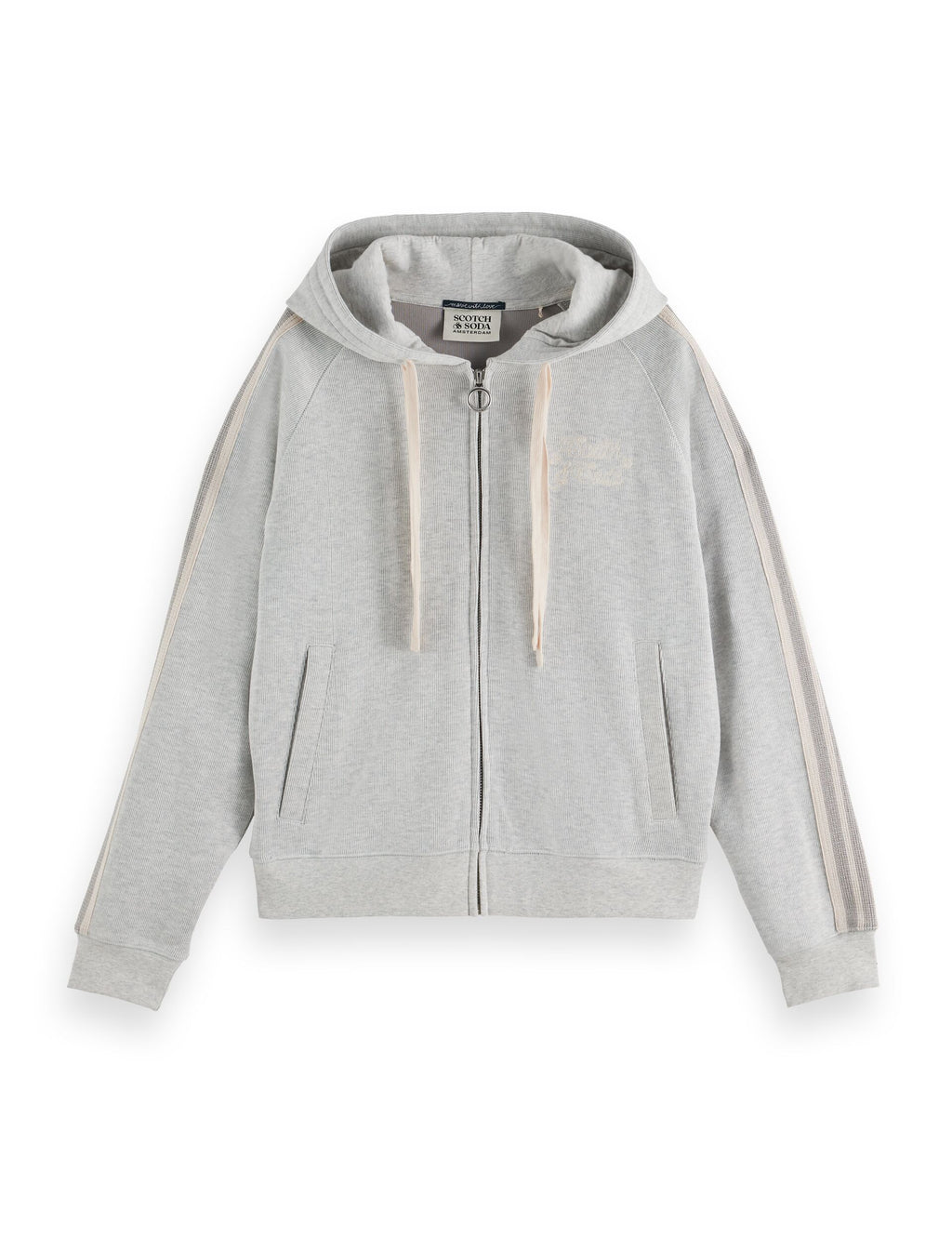 Zip through interlock hoodie