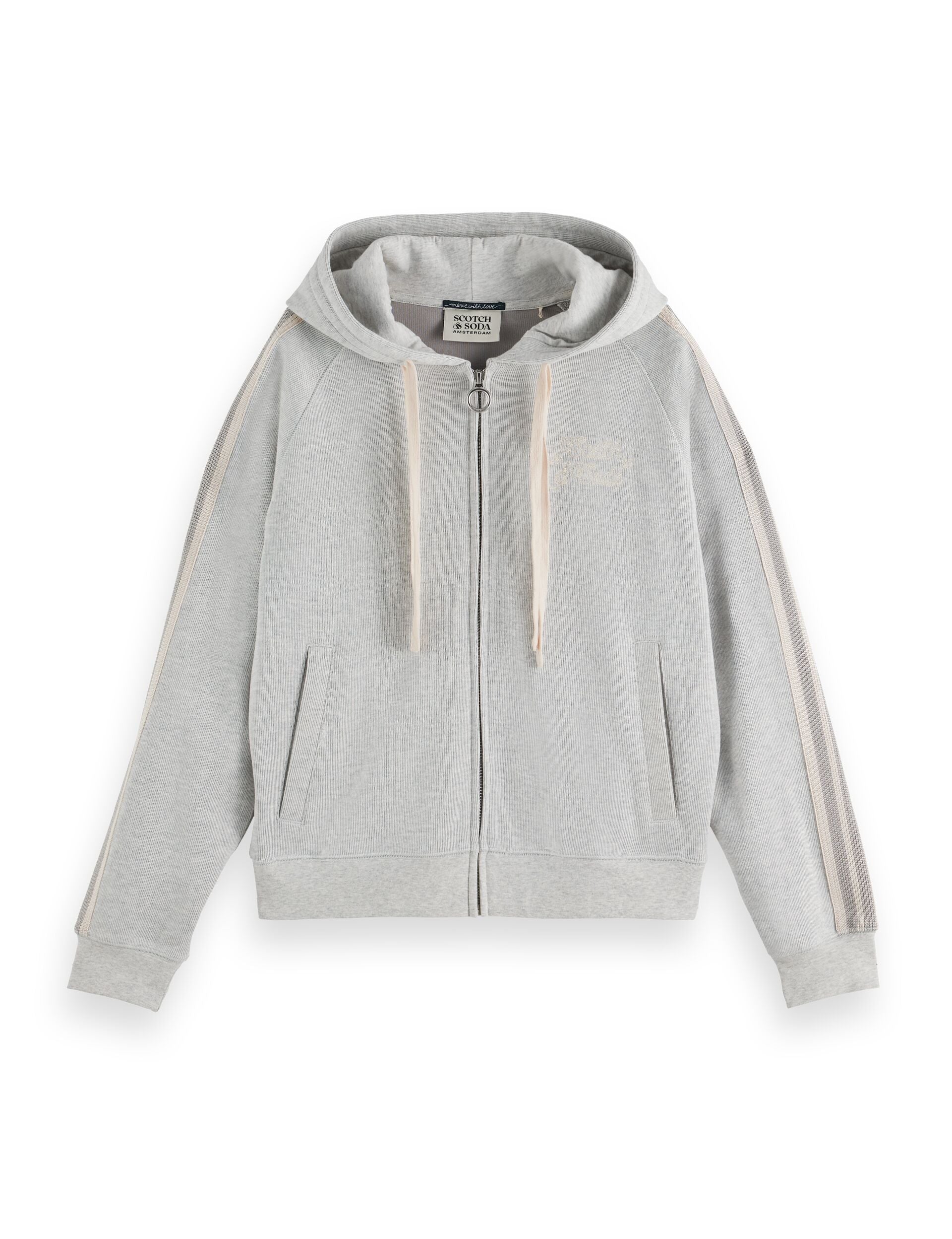 Zip through interlock hoodie