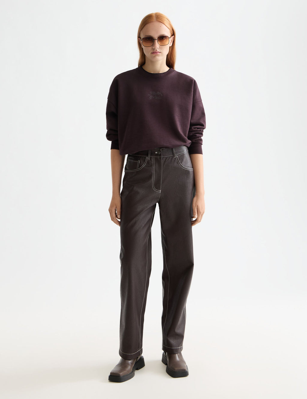 Garment dye logo oversized sweatshirt