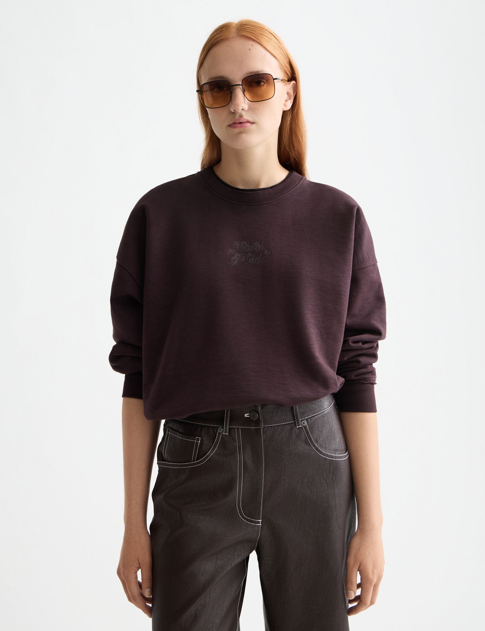 Garment dye logo oversized sweatshirt