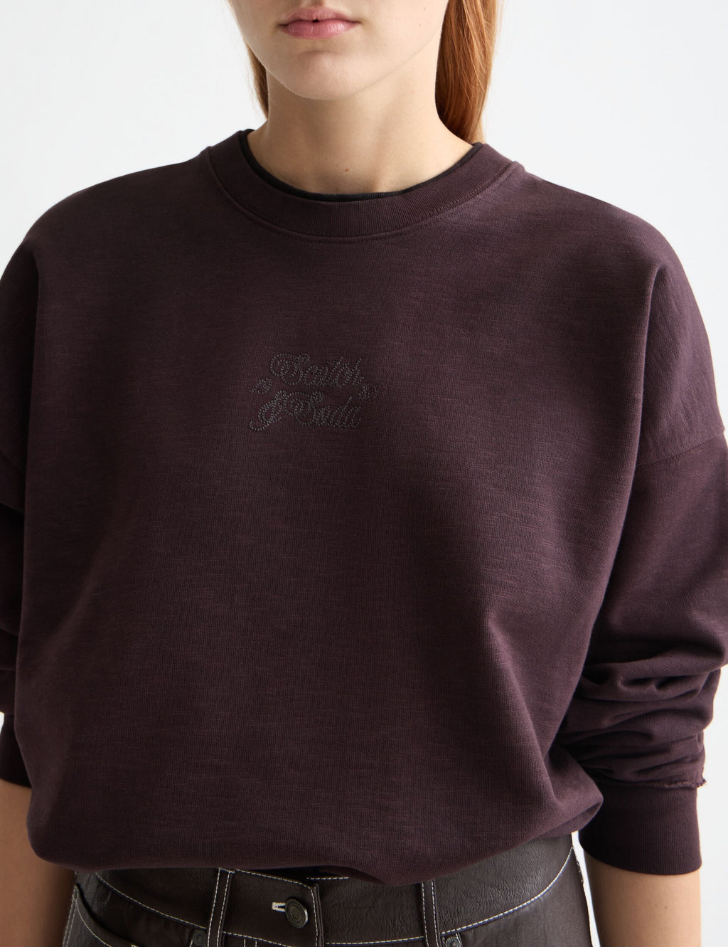 Garment dye logo oversized sweatshirt