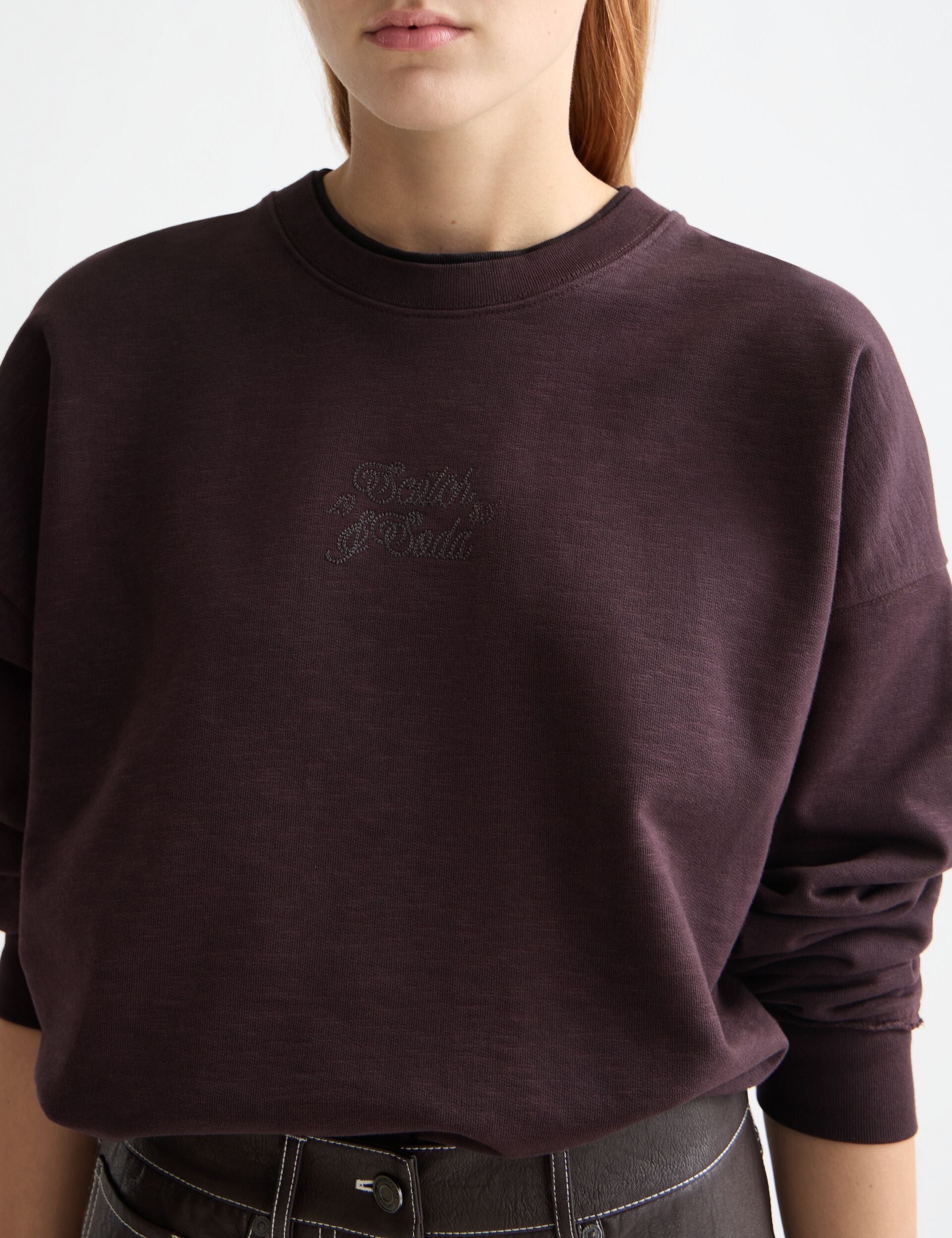 Garment dye logo oversized sweatshirt