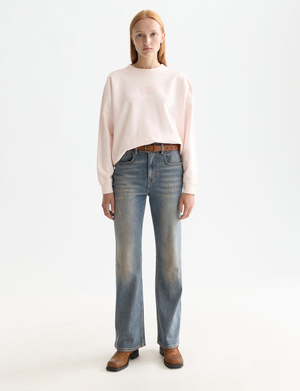 Garment dye logo oversized sweatshirt