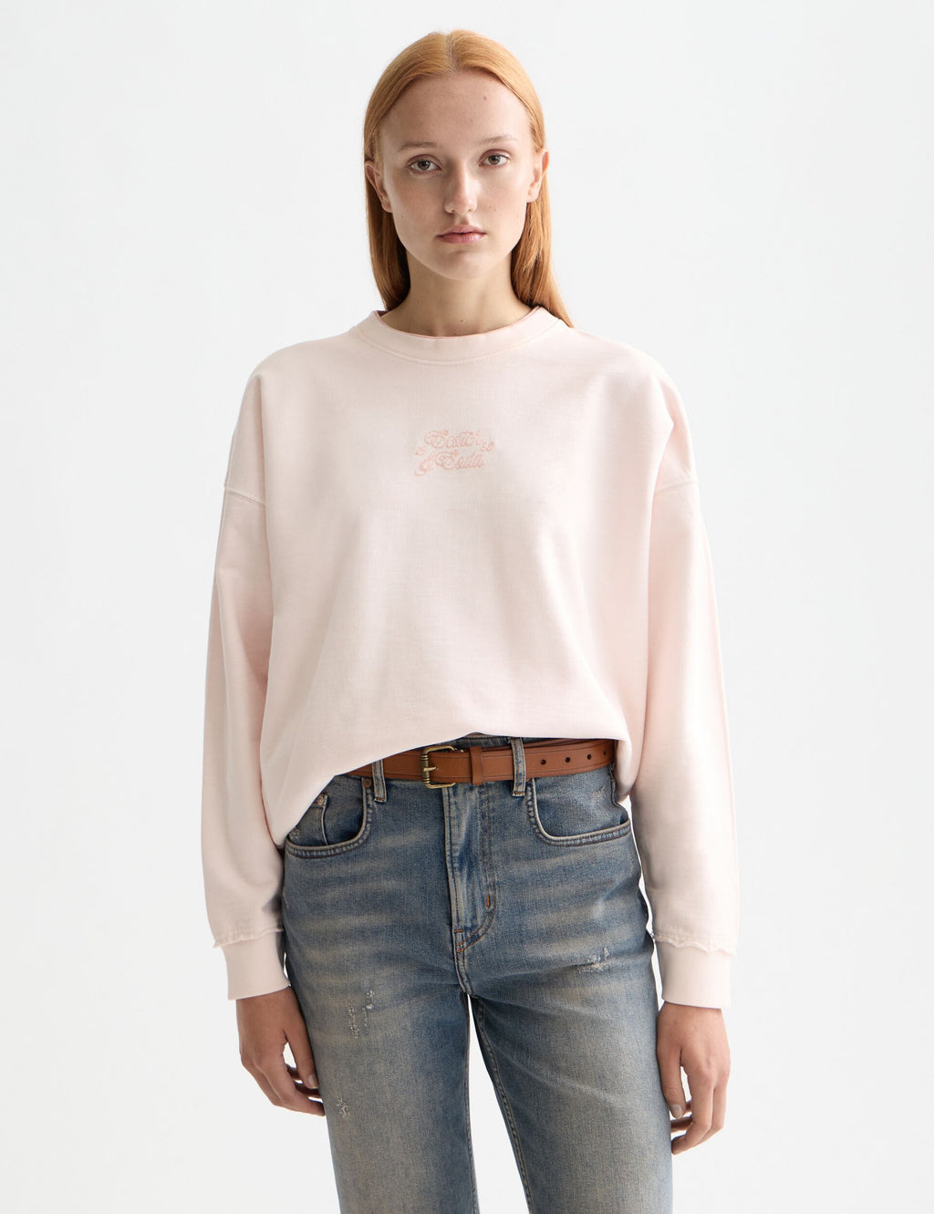 Garment dye logo oversized sweatshirt