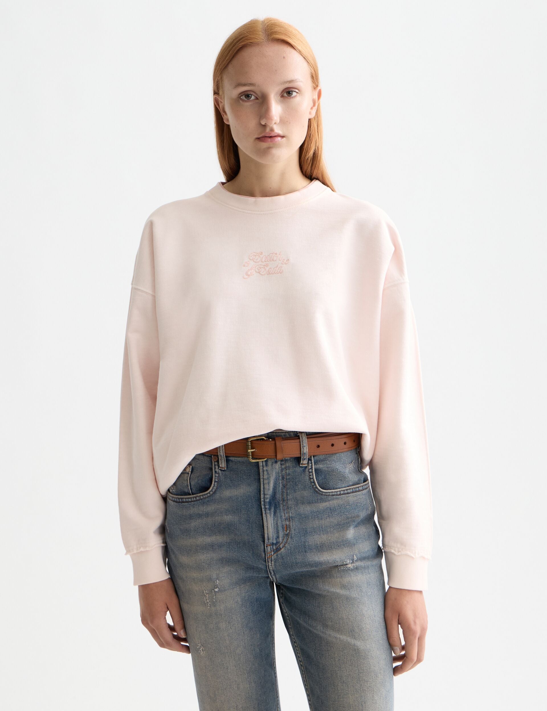 Garment dye logo oversized sweatshirt