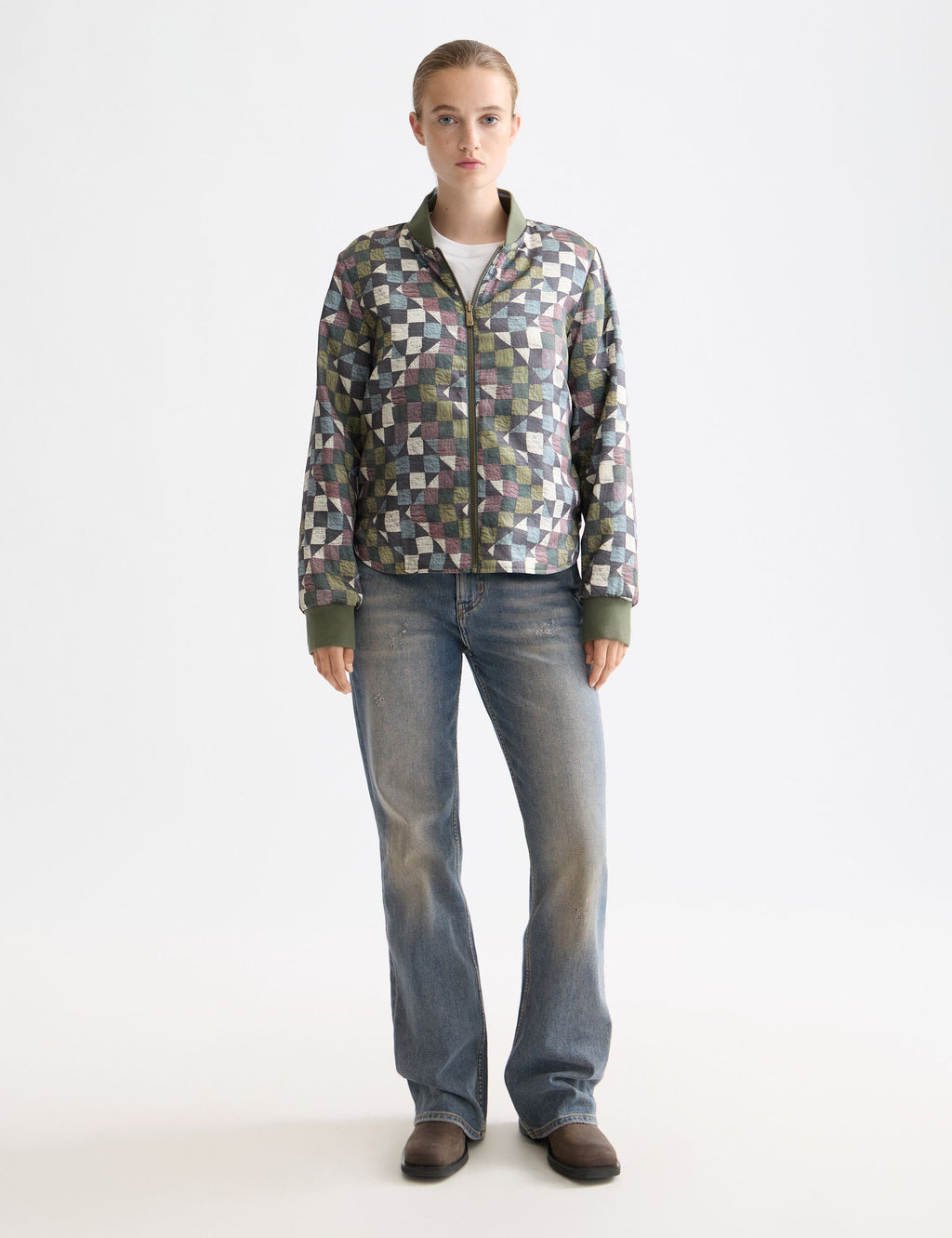 Reversible quilted bomber