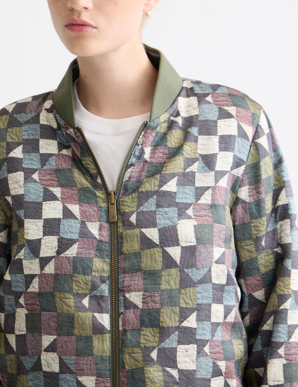 Reversible quilted bomber