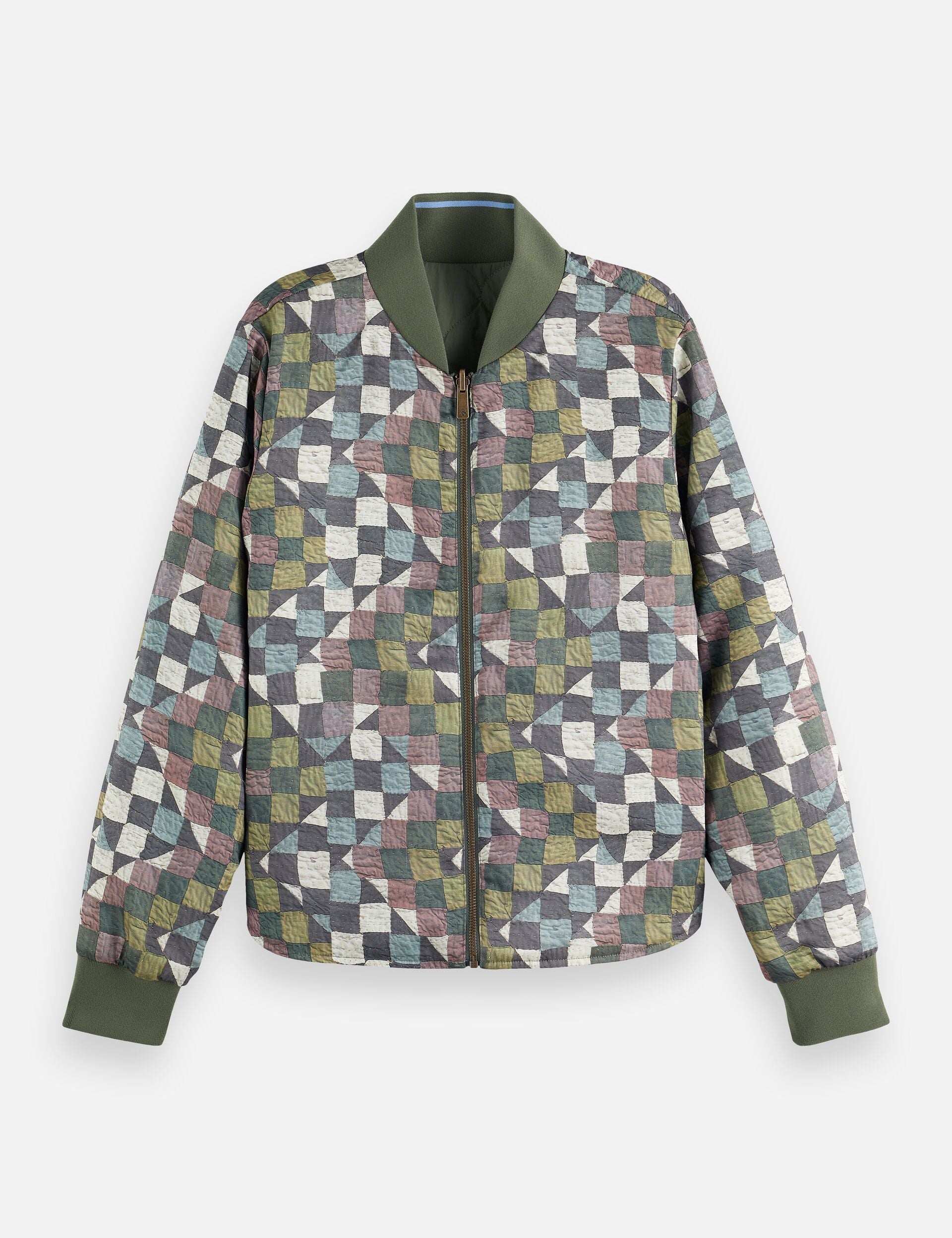 Reversible quilted bomber