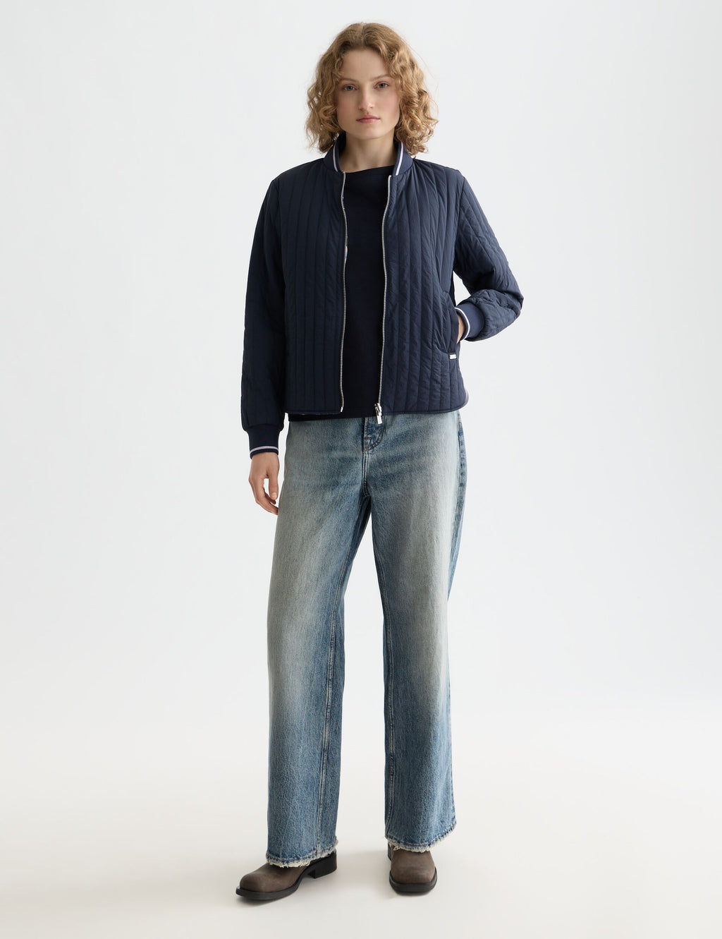 Reversible quilted bomber