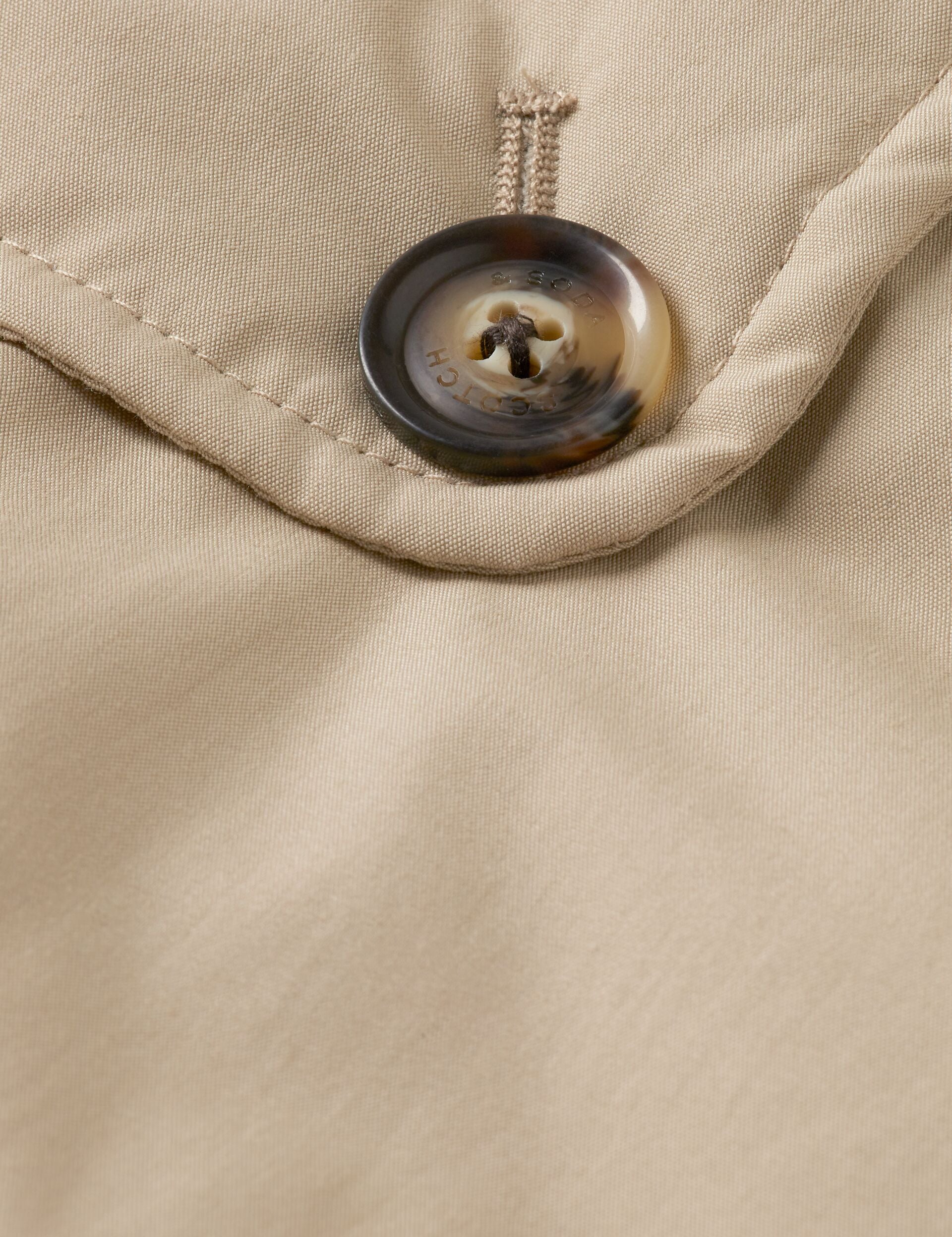 Lightweight padded poplin trench