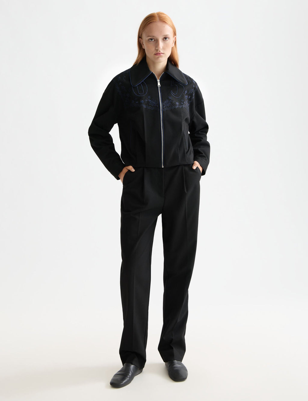 Embroidered bomber jacket