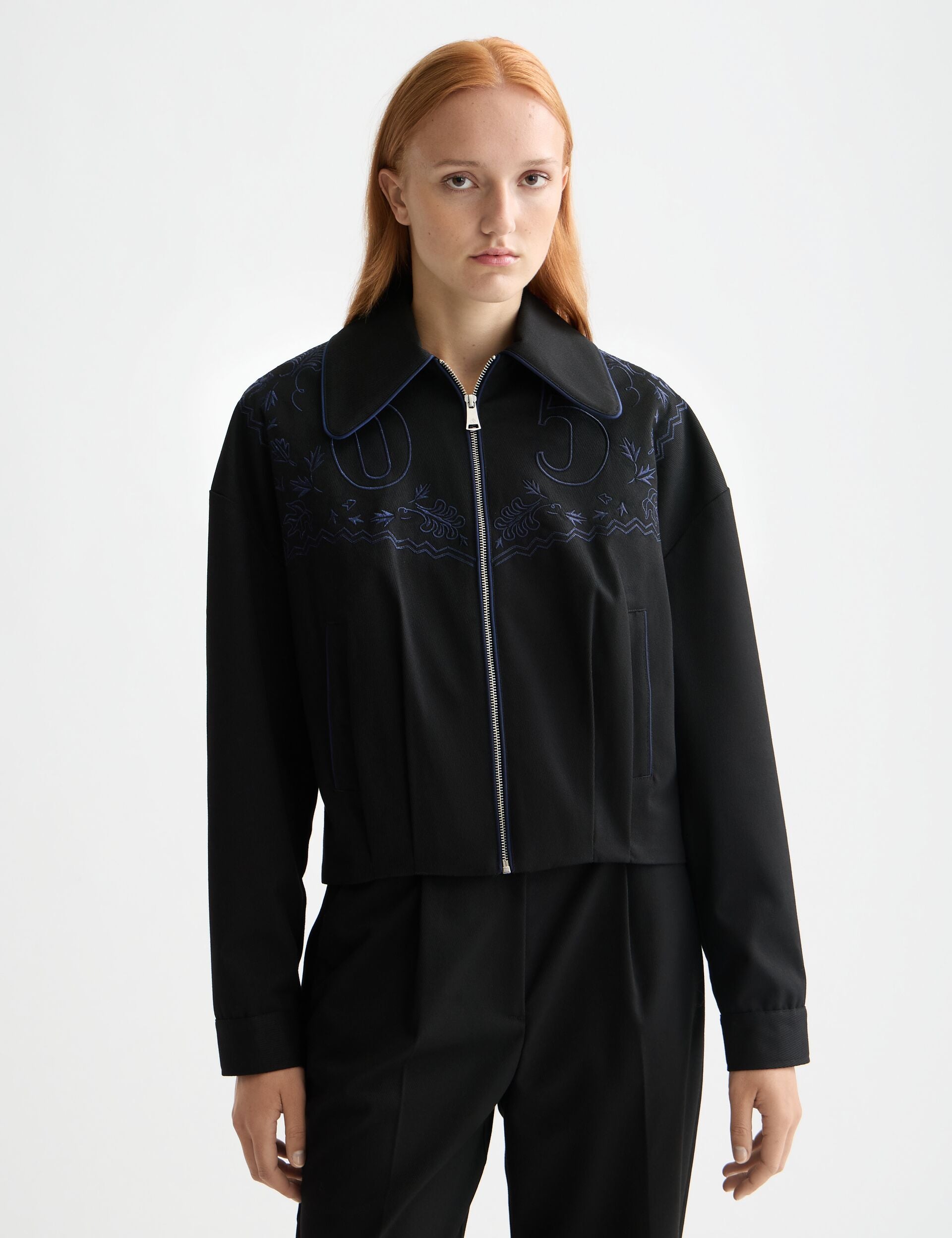 Embroidered bomber jacket