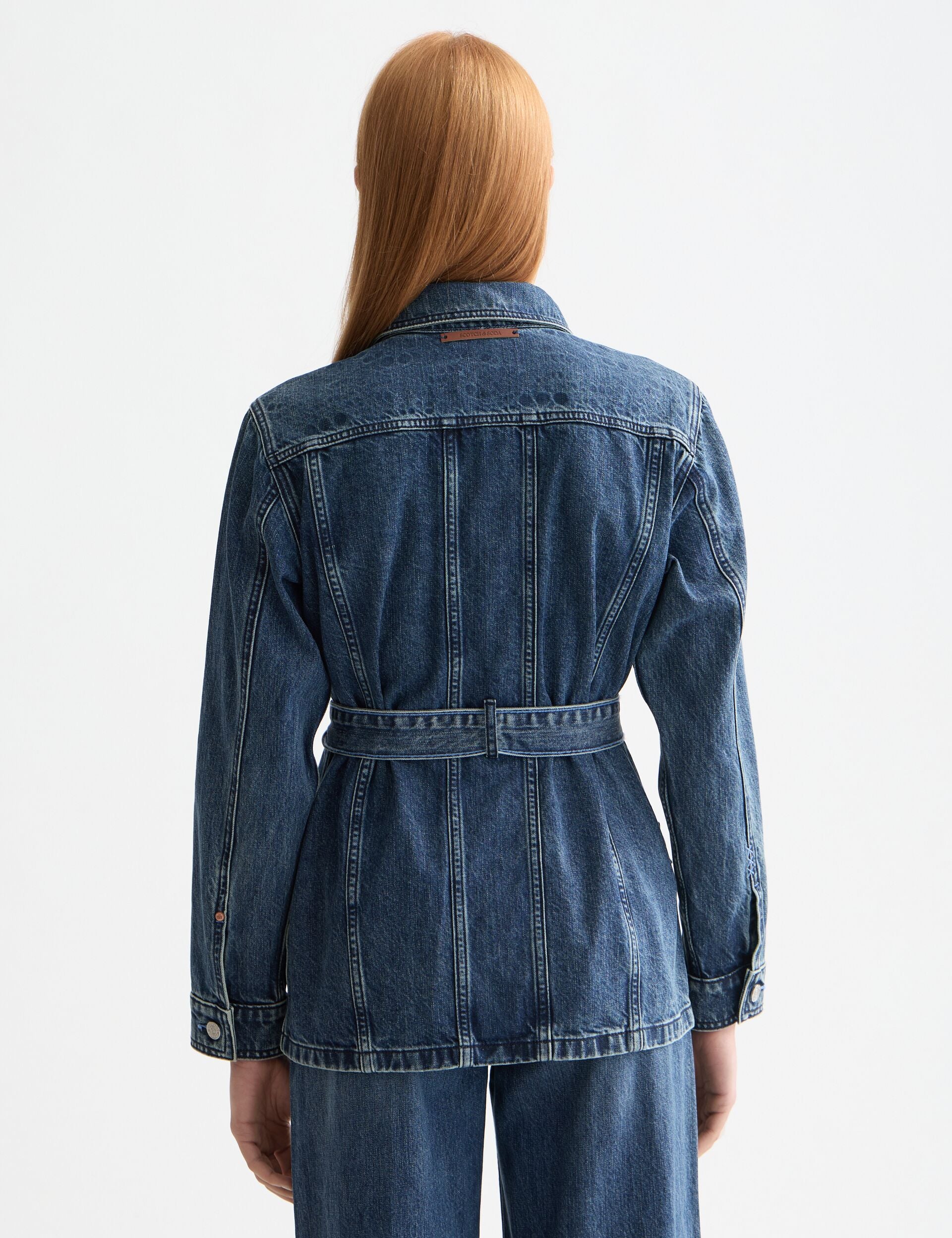 Worked out belted denim jacket — Framework