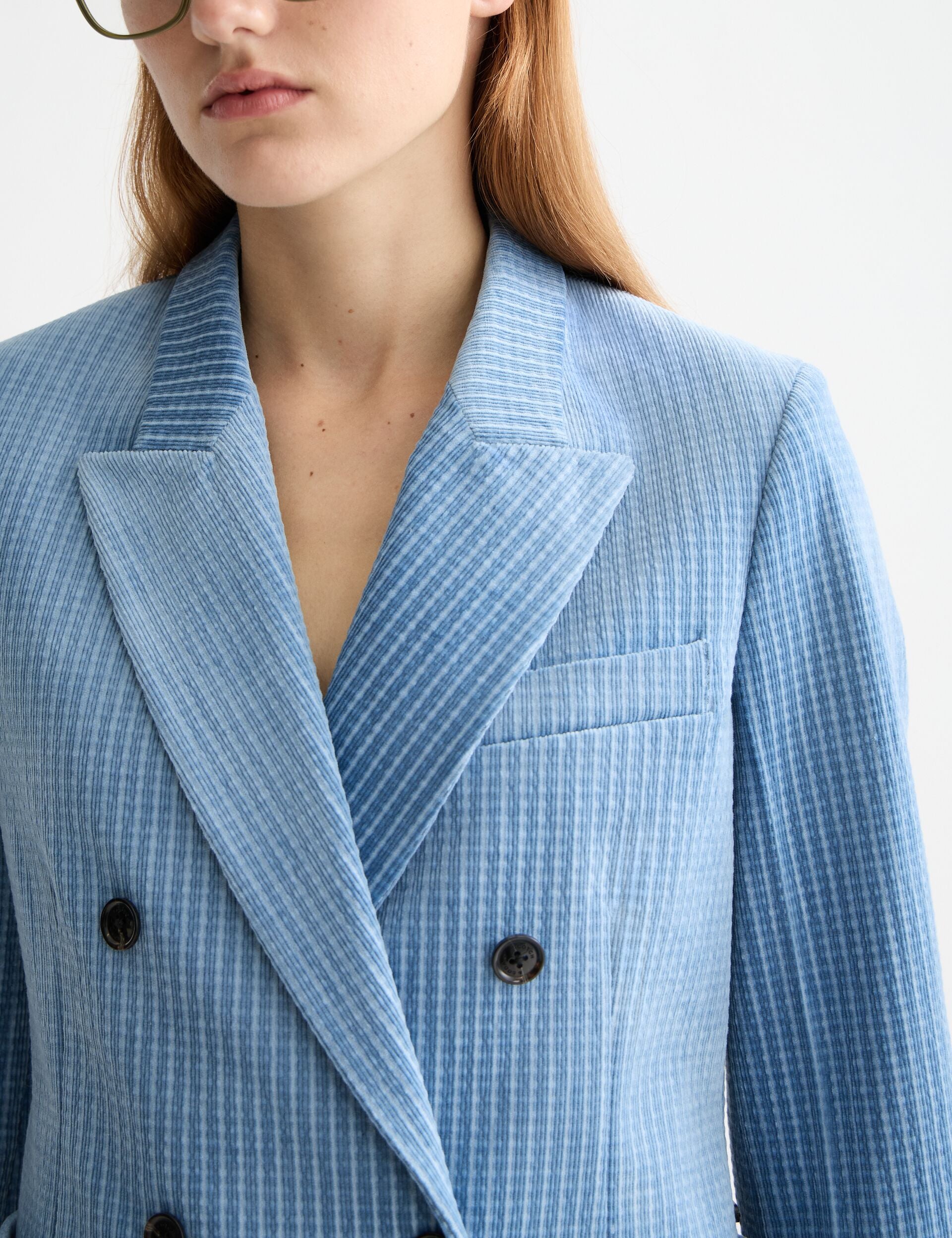 Corduroy double breasted blazer