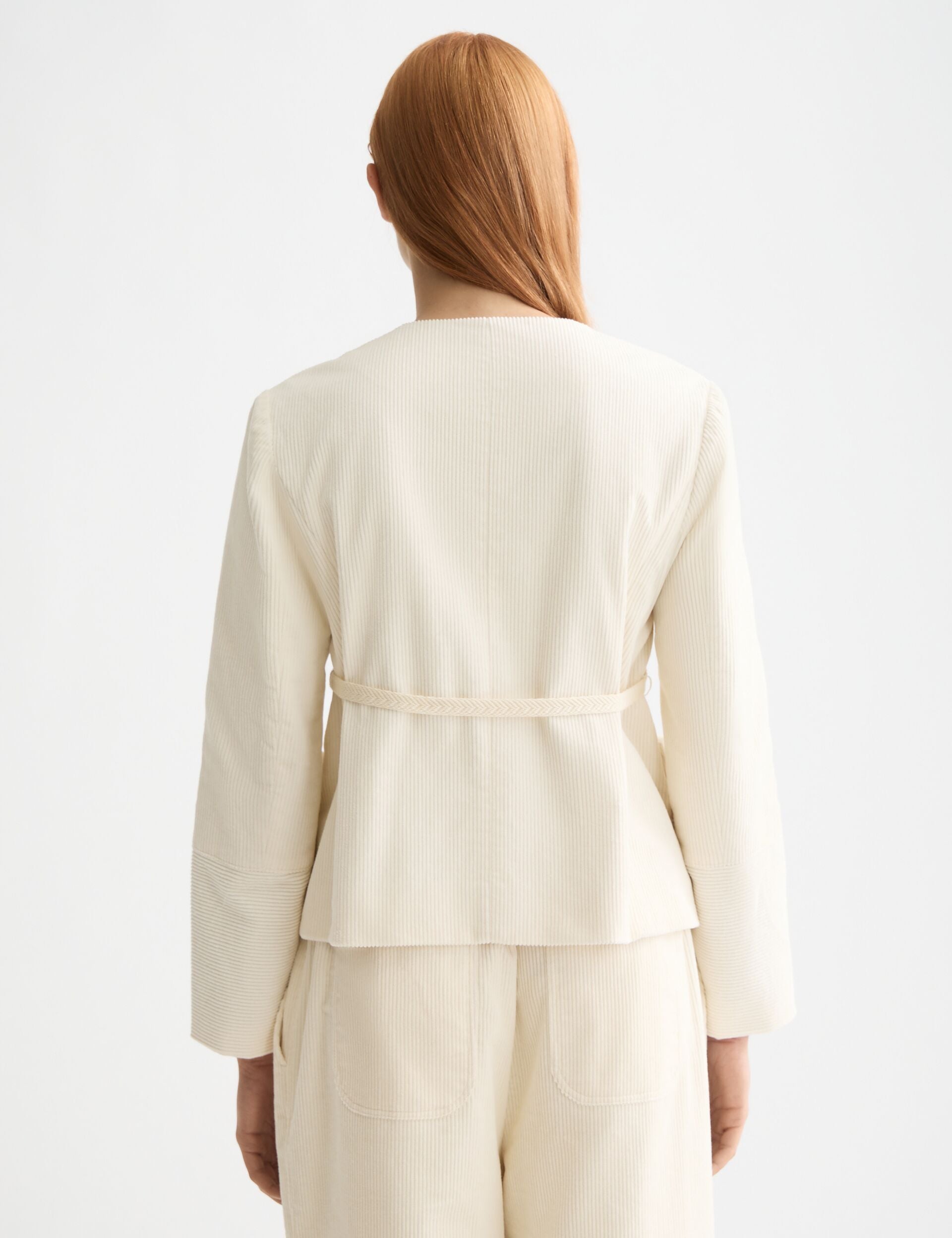 Relaxed collarless jacket