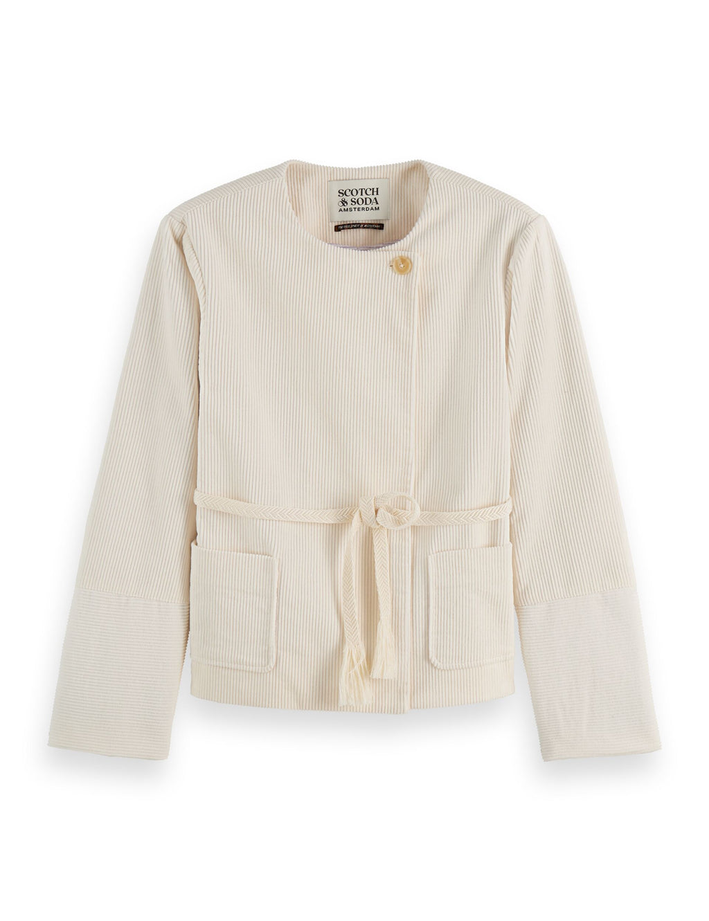 Relaxed collarless jacket