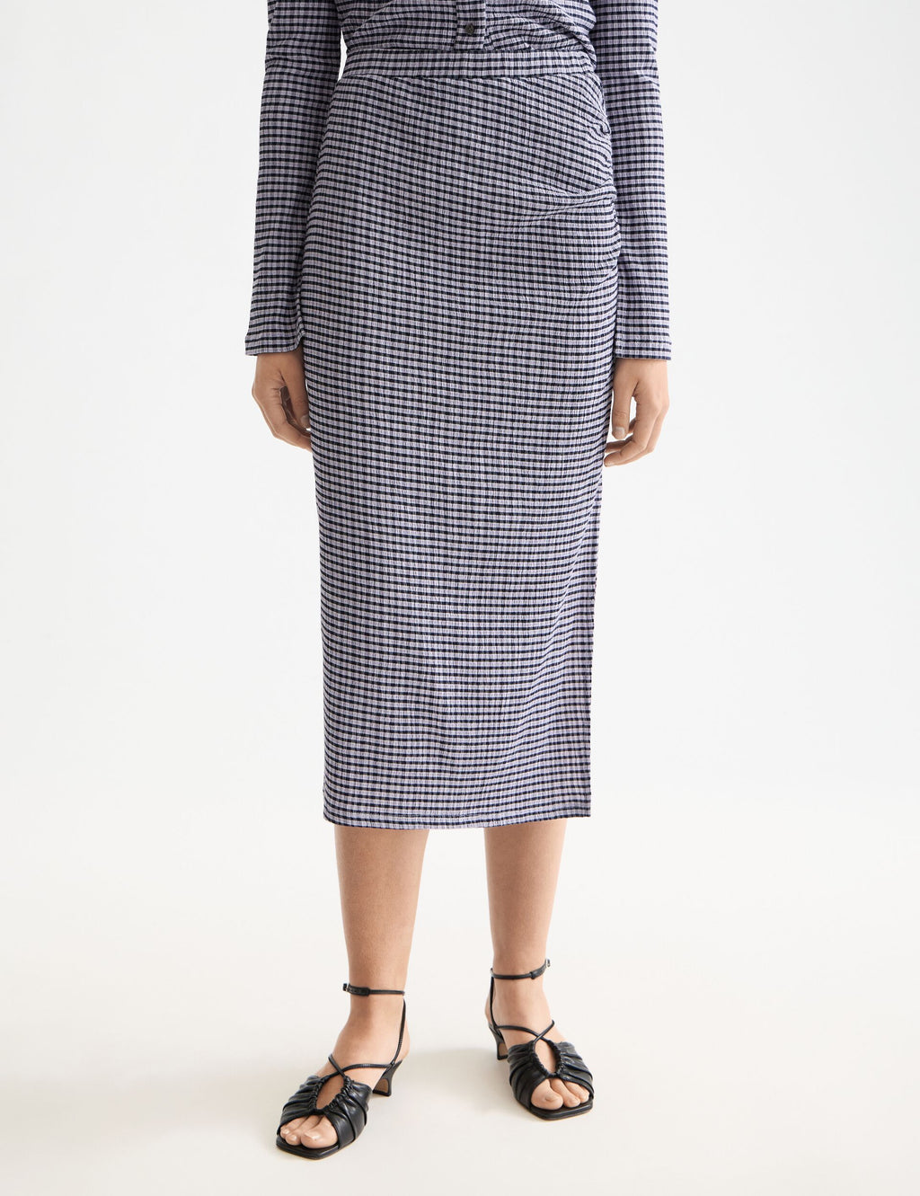 Structured gingham skirt