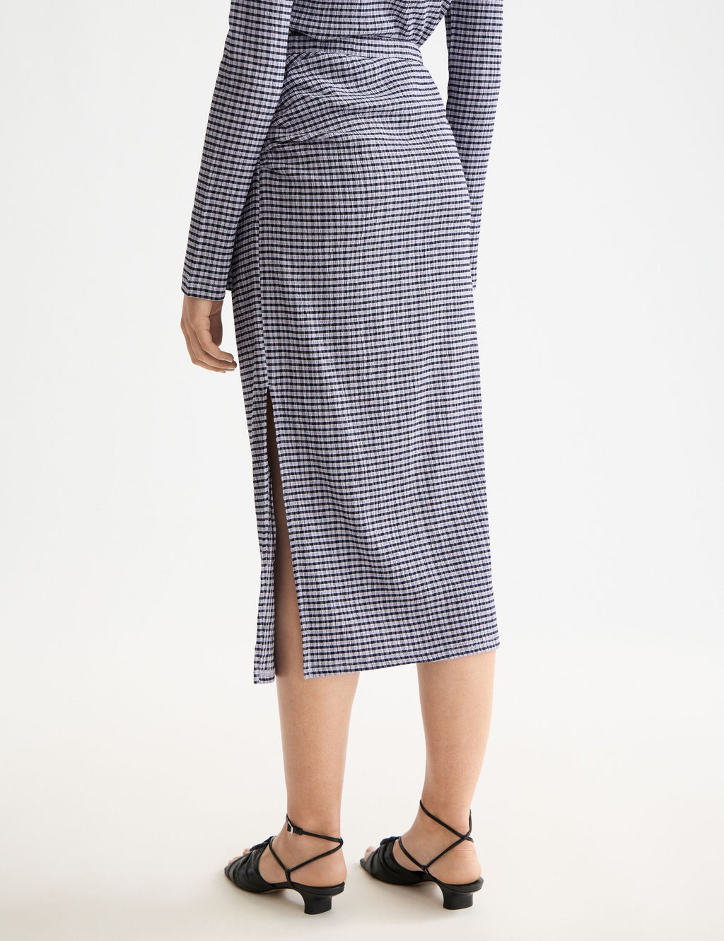 Structured gingham skirt