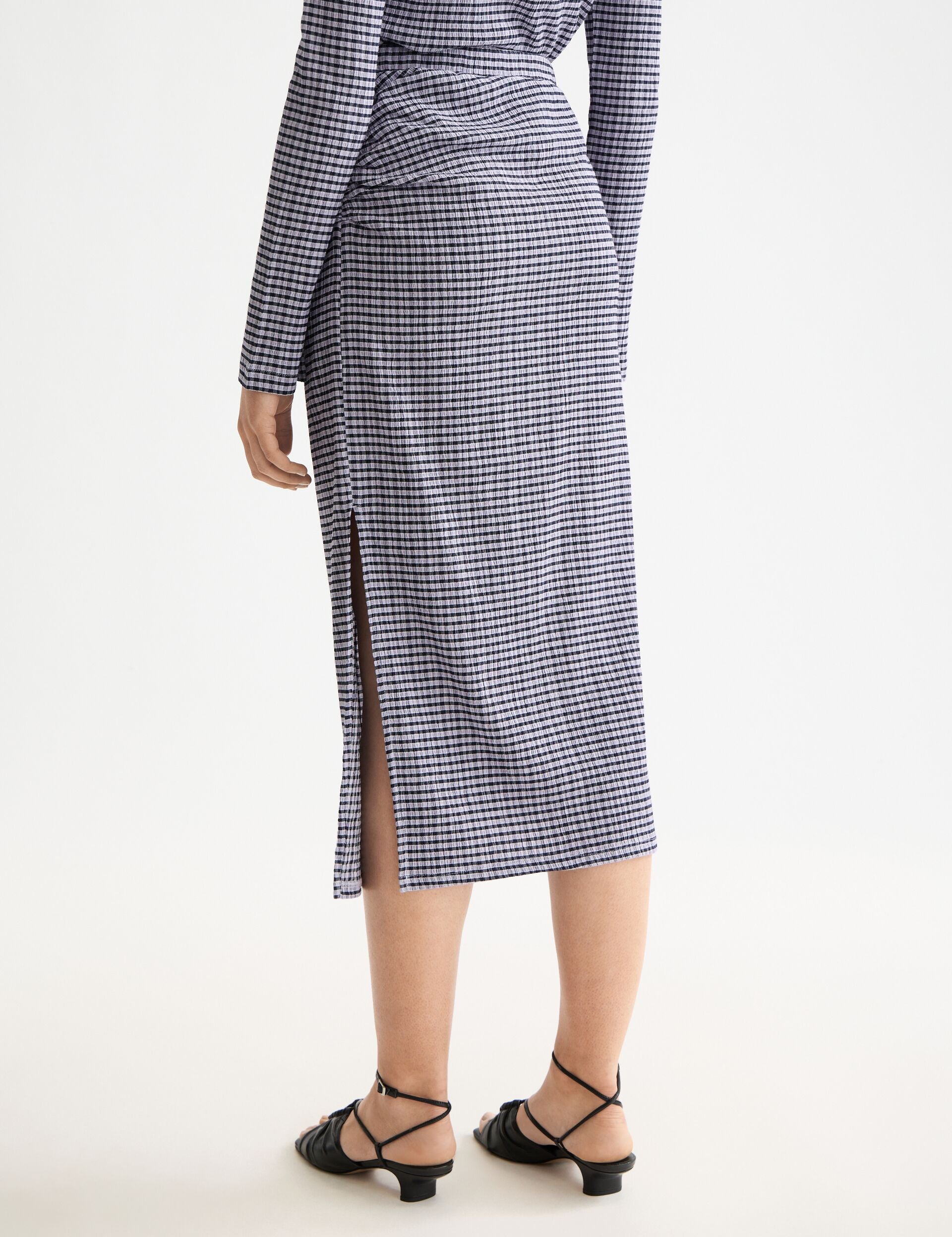 Structured gingham skirt