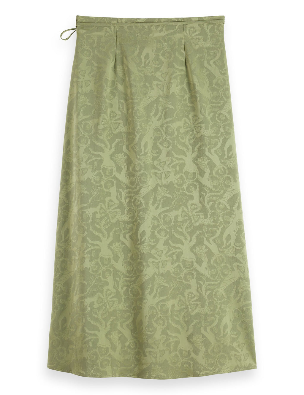 Fluid wrapped midi skirt