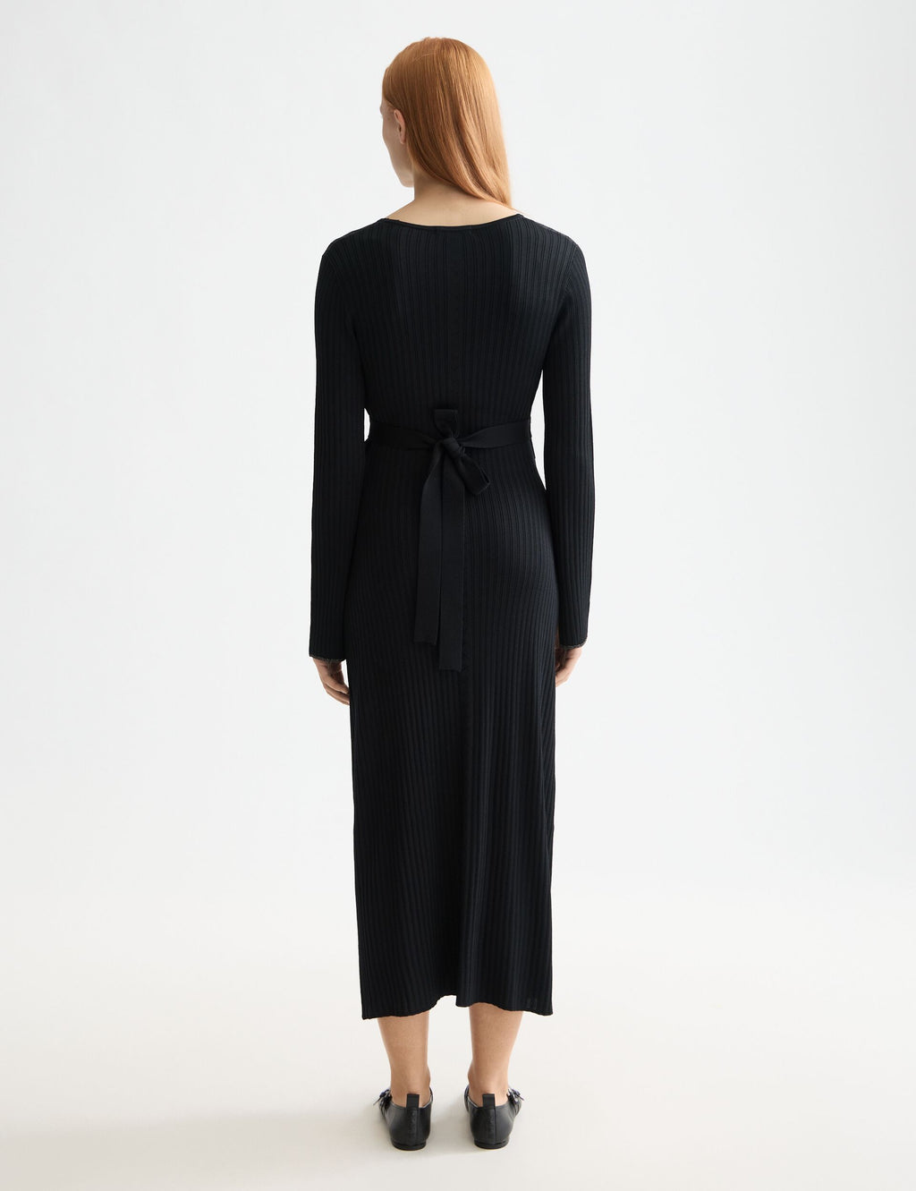 Rib knitted wrap dress