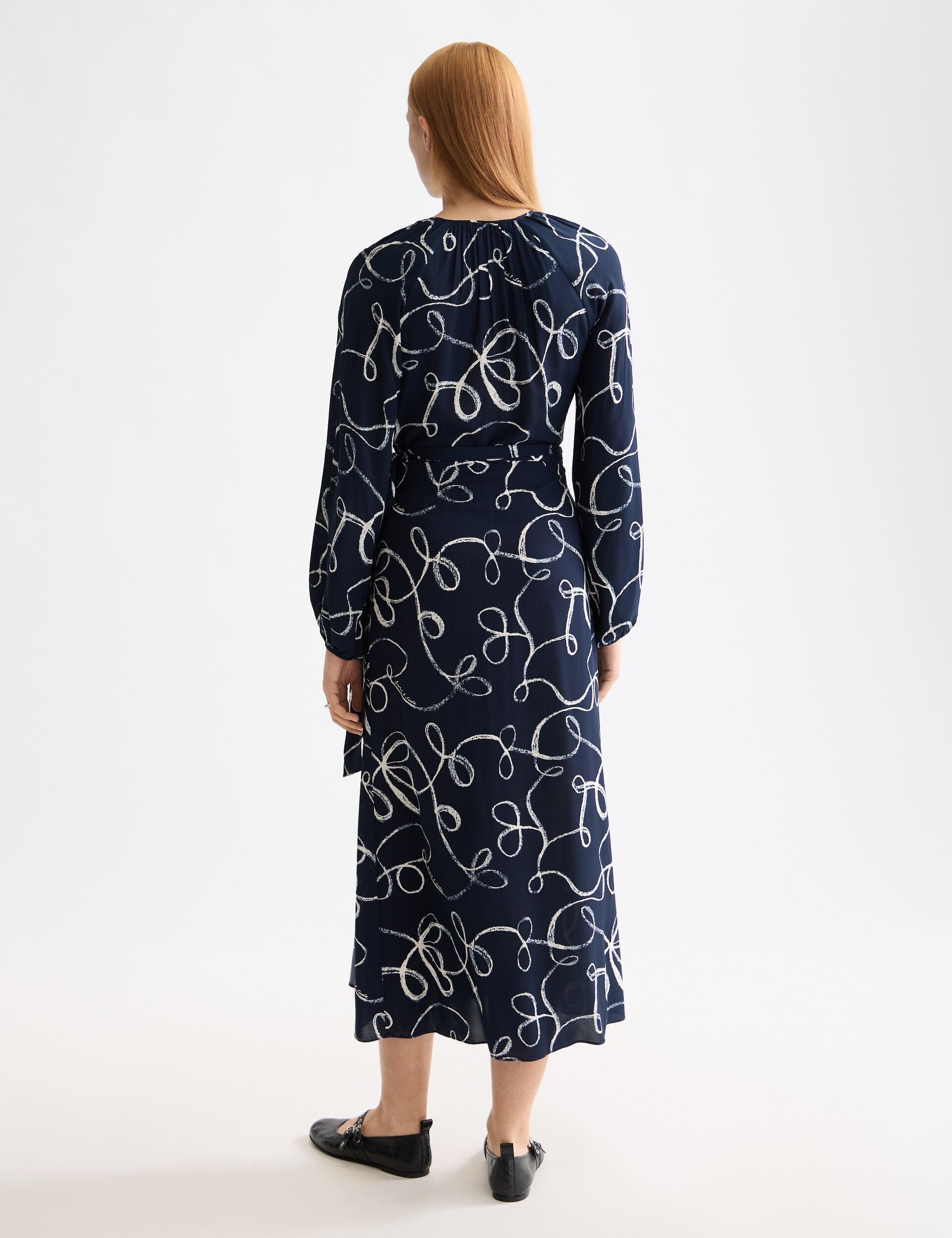 scotch and soda midi dress Gathered Taffeta midi dress with tied details Scotch & Soda