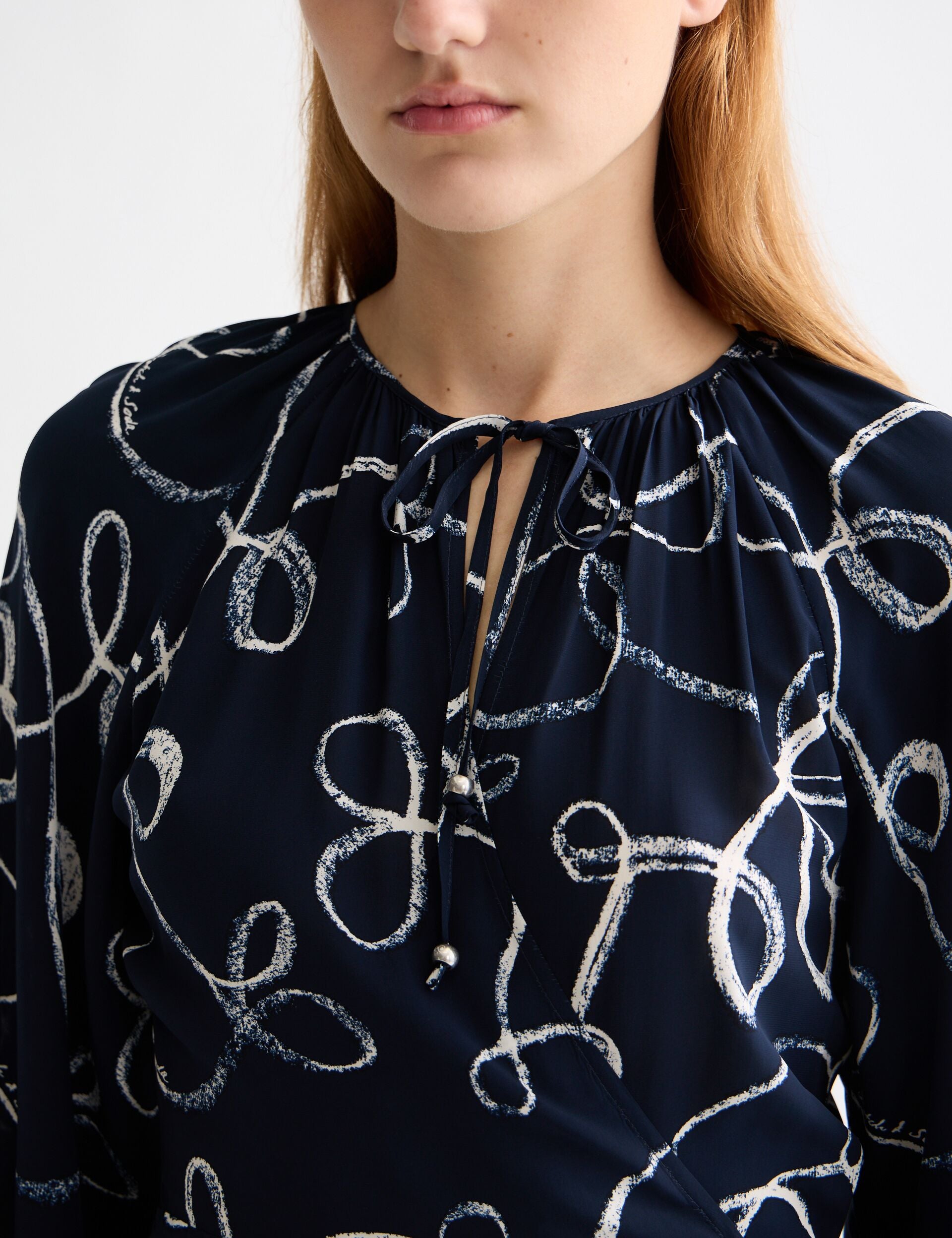 Midi wrap dress with key hole