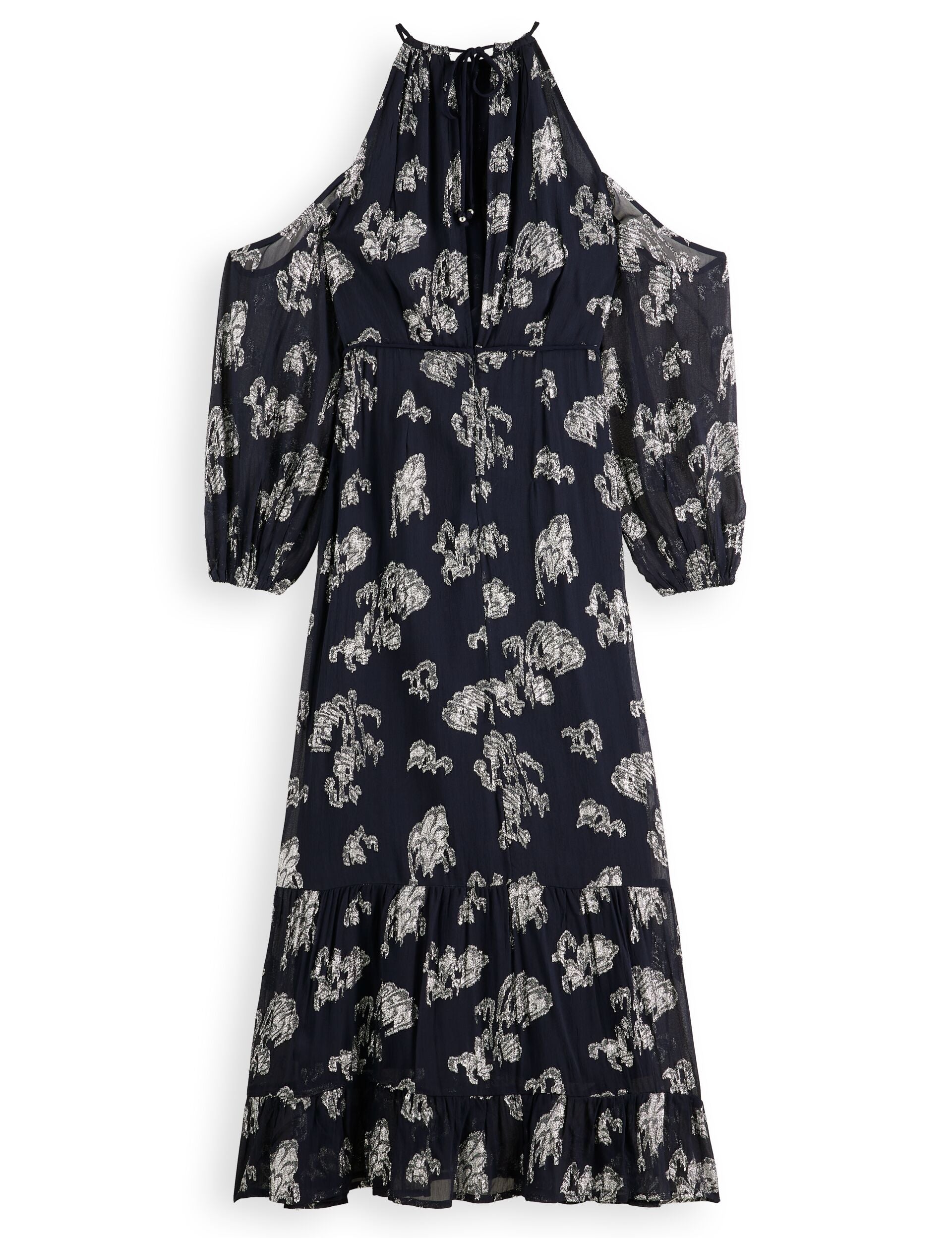 Fil coupe open shoulder maxi dress