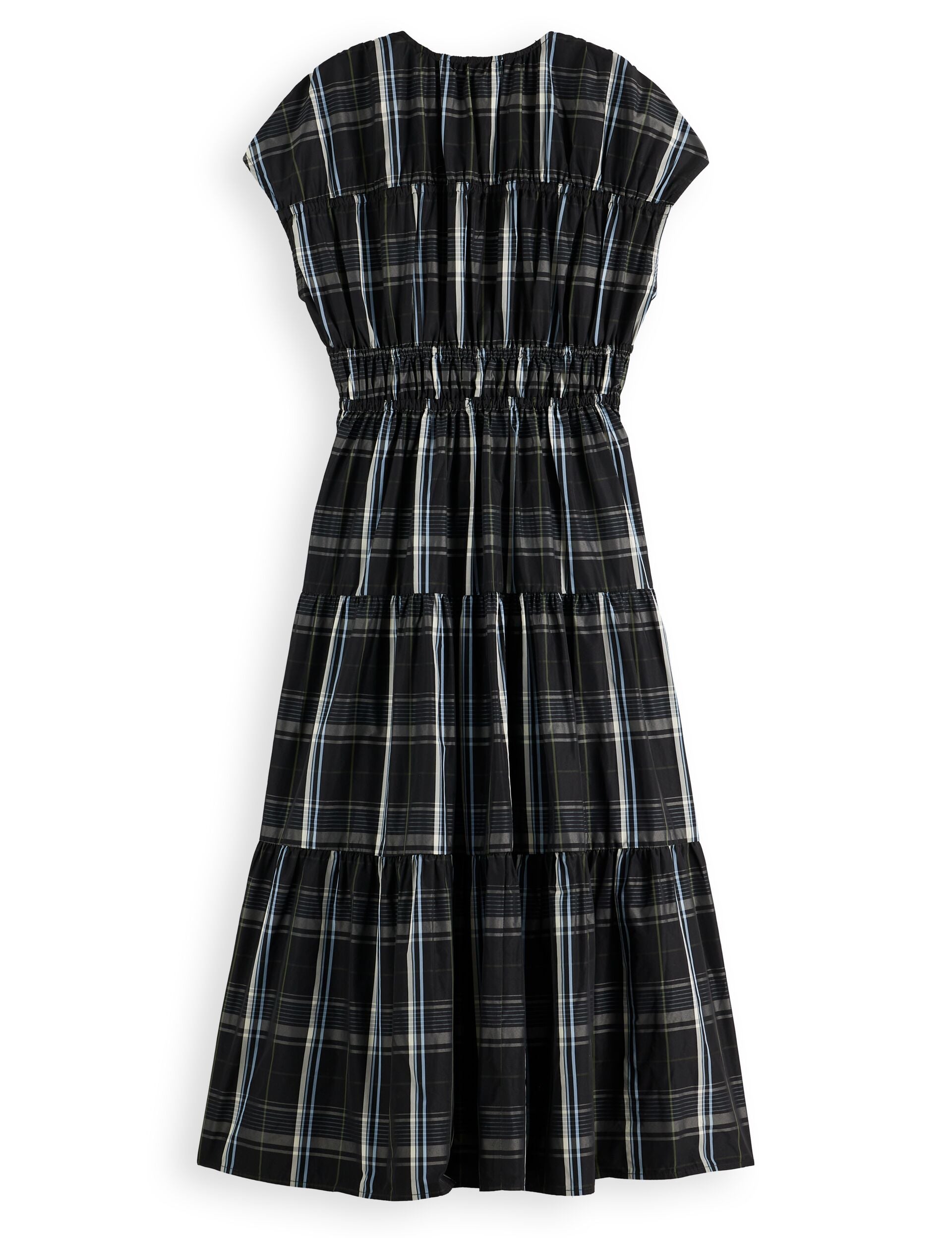 Gathered Taffeta midi dress with tied details