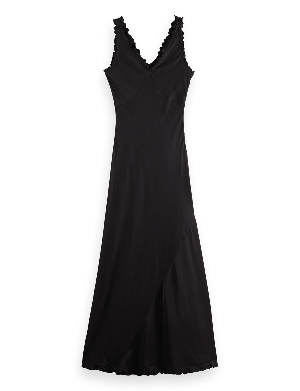 Maxi Slip dress with ruffled edges