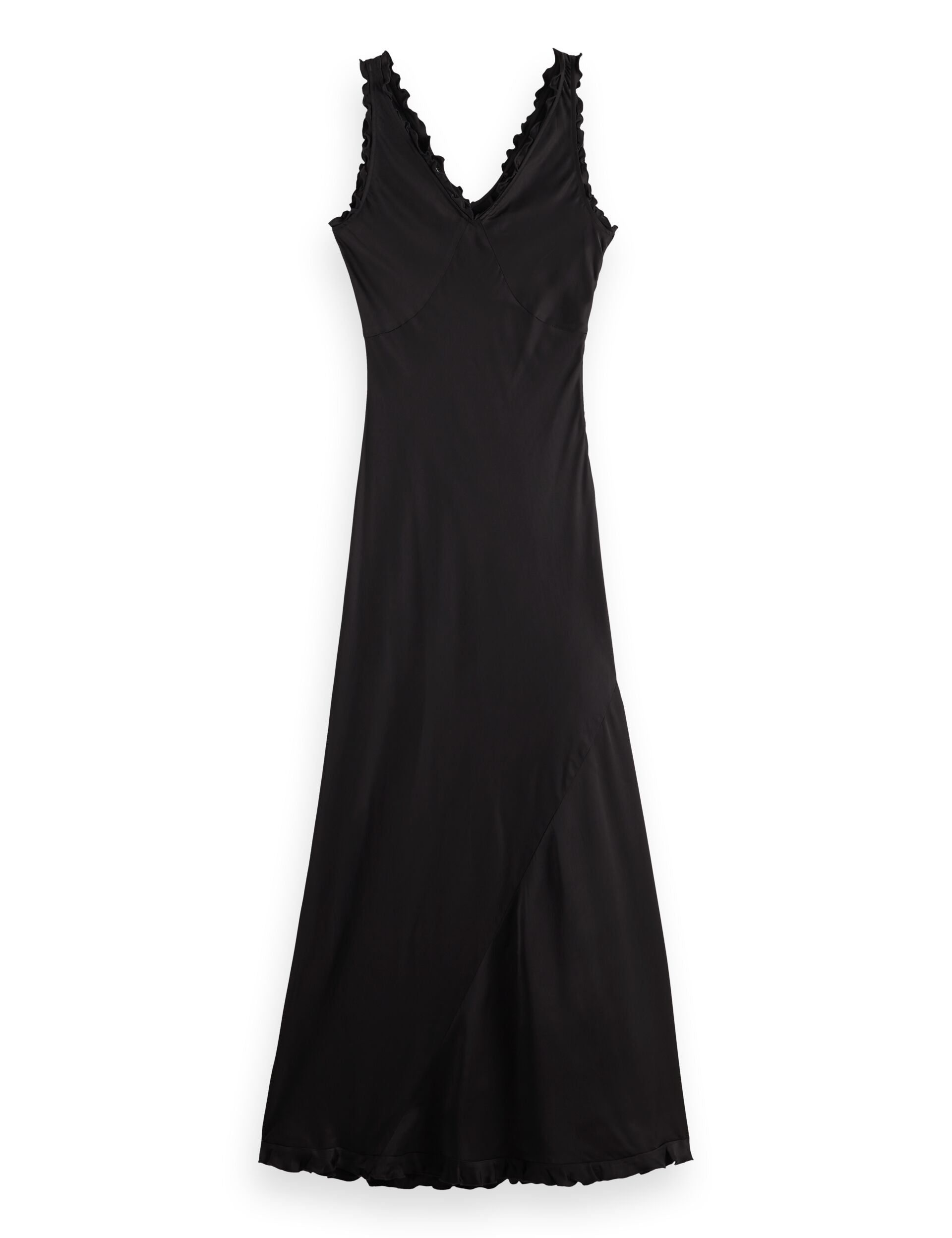 Maxi Slip dress with ruffled edges