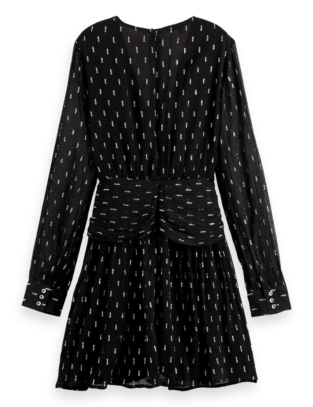 Long sleeve mini dress with draped front