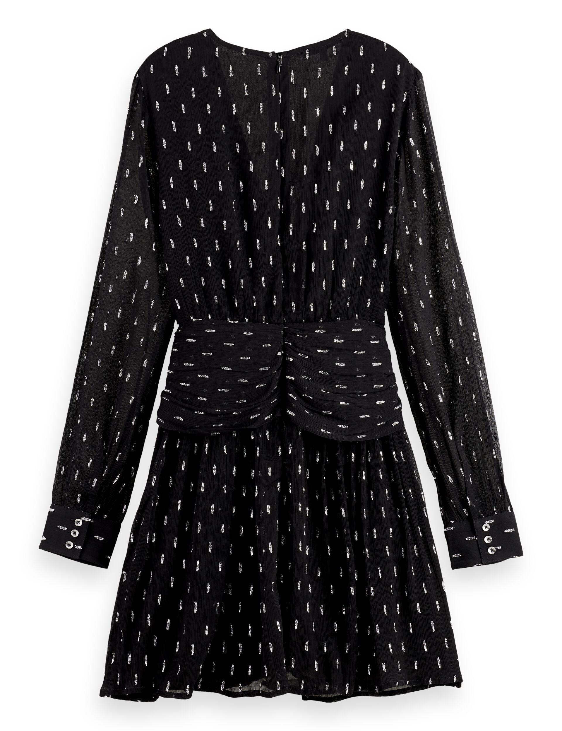 Long sleeve mini dress with draped front