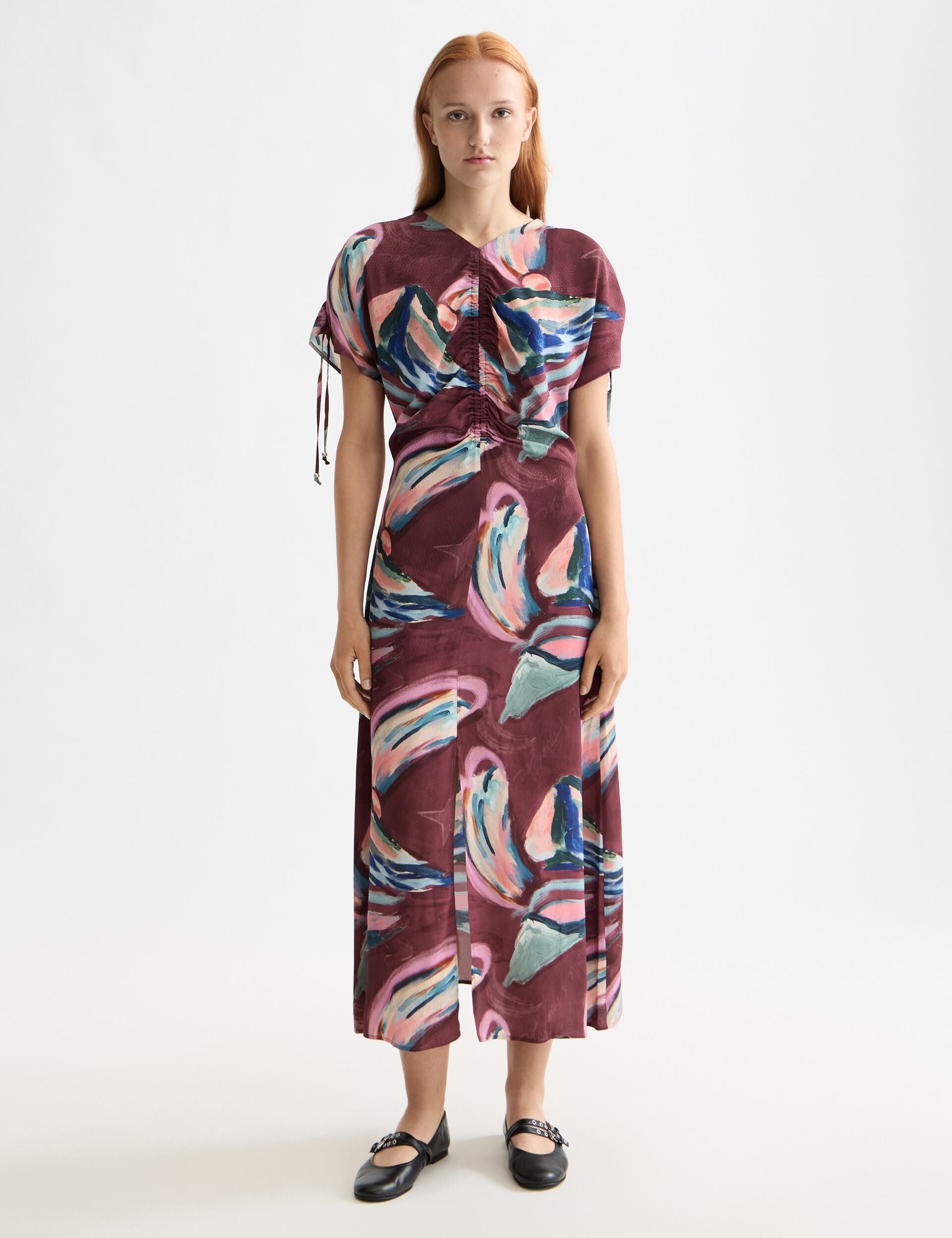 Drawstring maxi dress