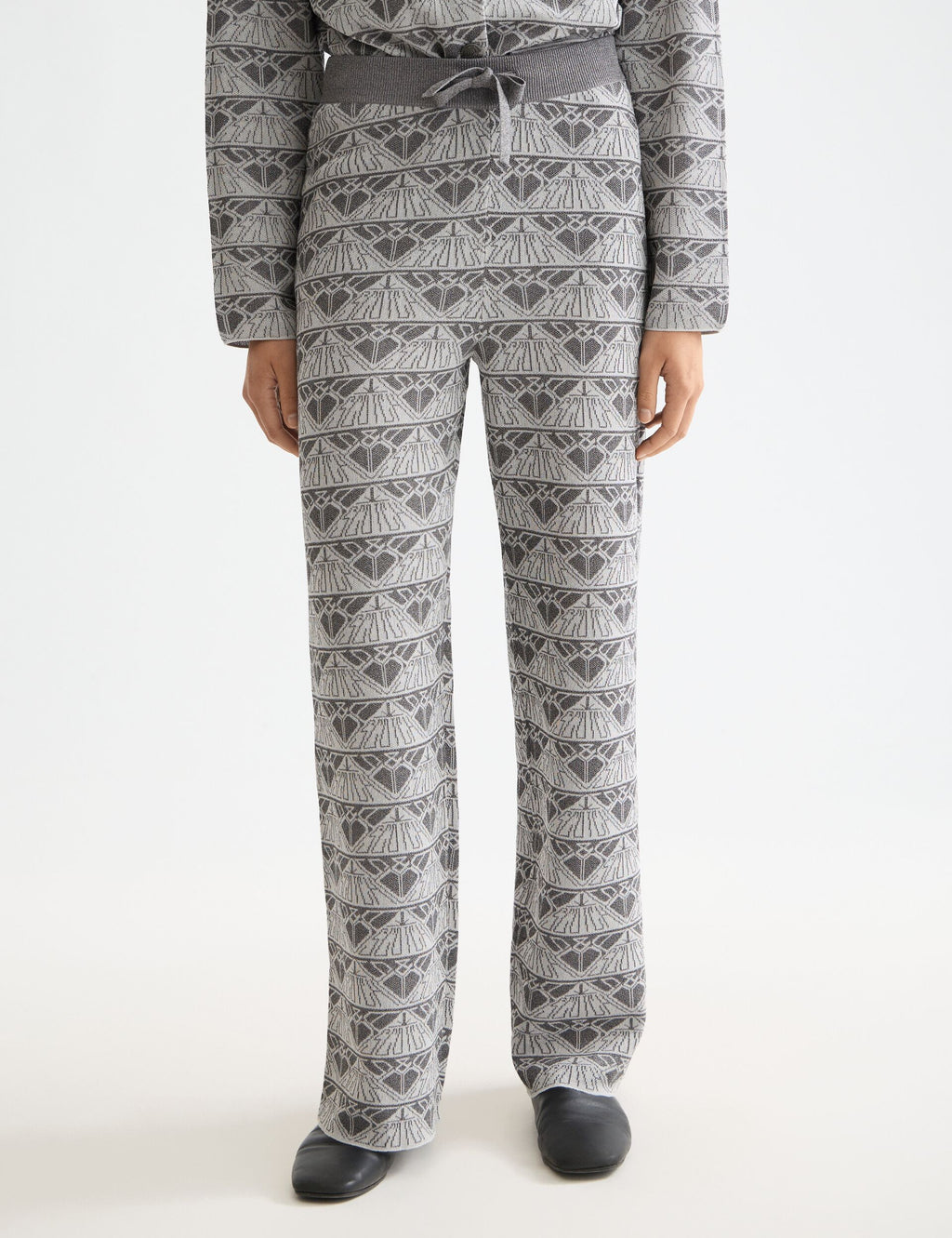 Monogram jacquard knitted trousers