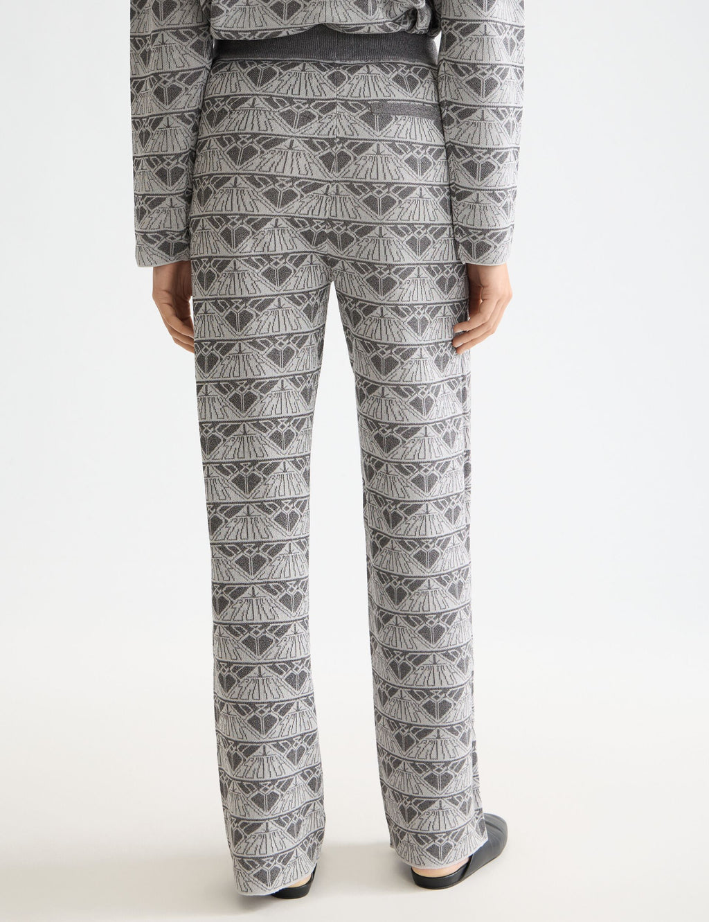 Monogram jacquard knitted trousers