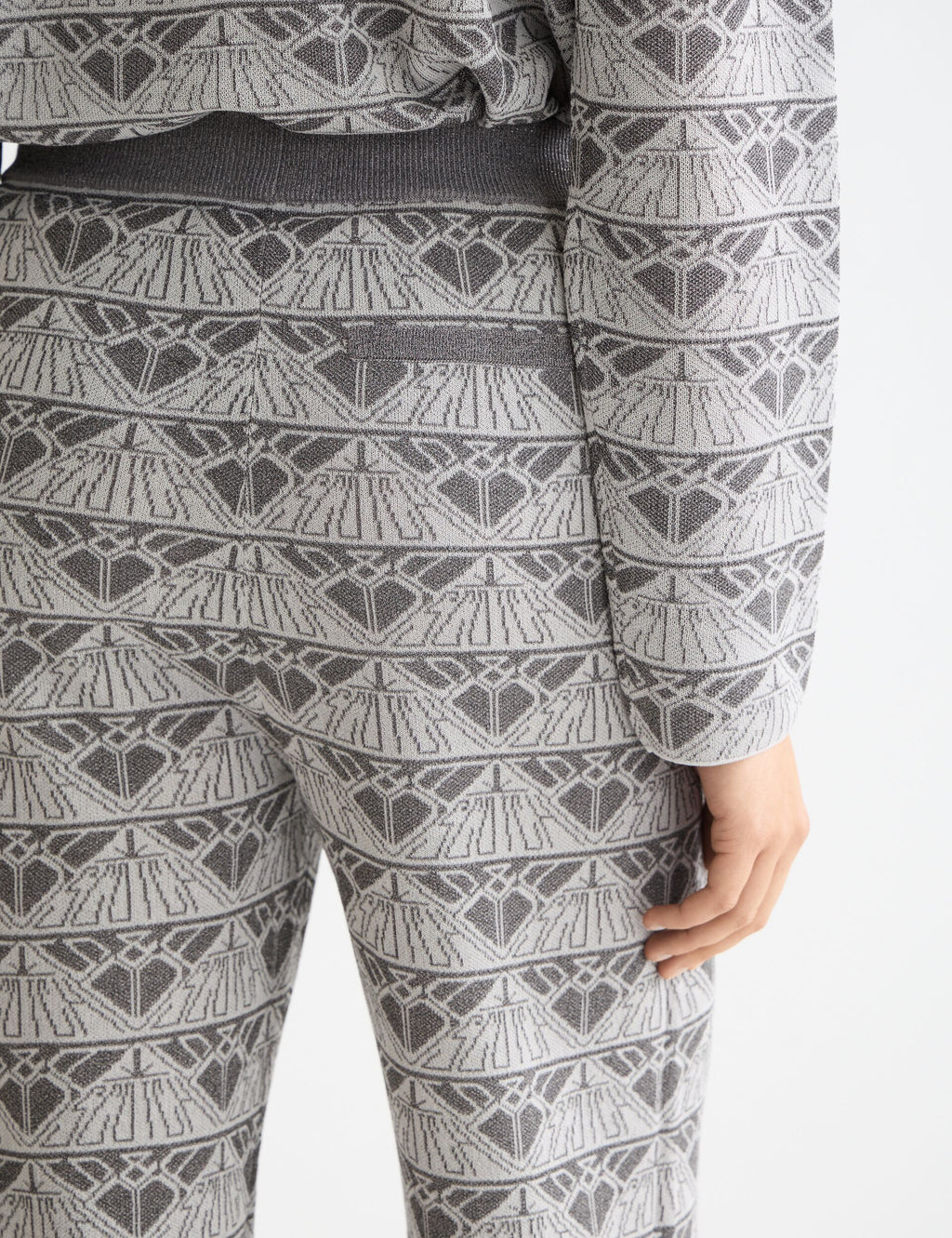 Monogram jacquard knitted trousers