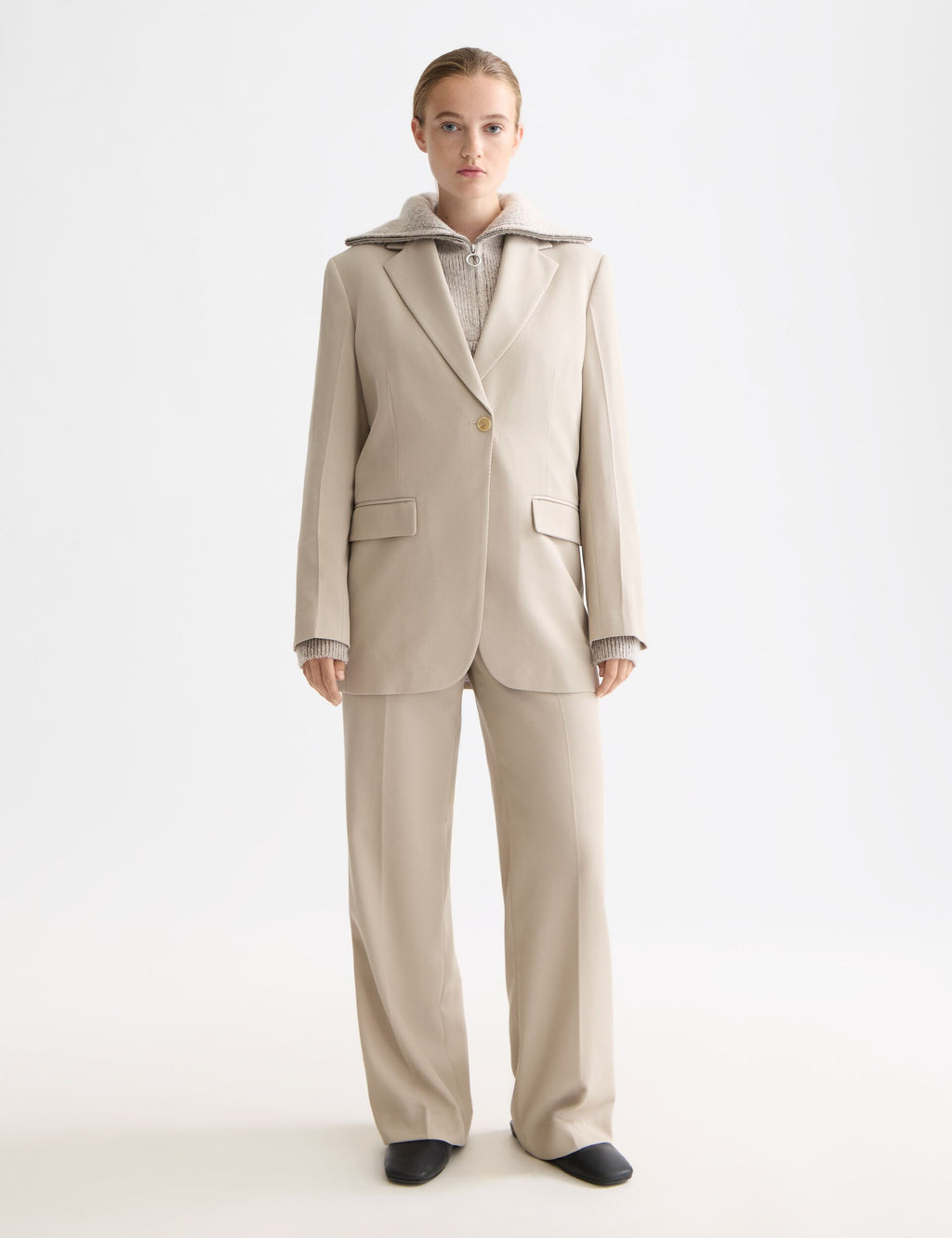 Edie - high rise wide leg gabardine pant